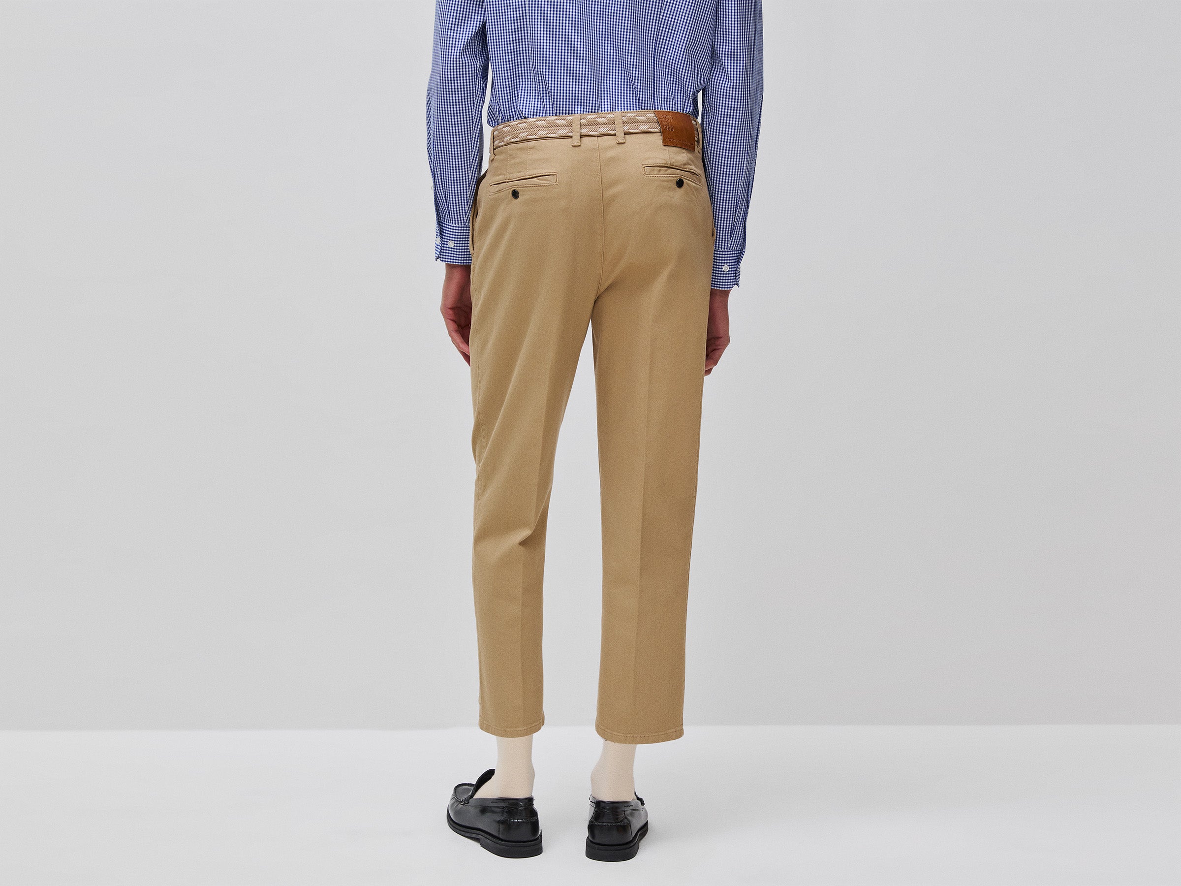 Benetton Chino Pantaloni Uomo Cotone Stretch Caviglia