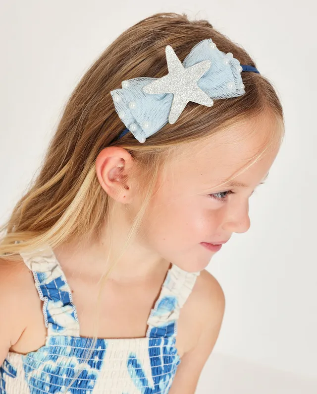 TucTuc Accessori Cerchietto Bambina Blu Fiocco Tulle
