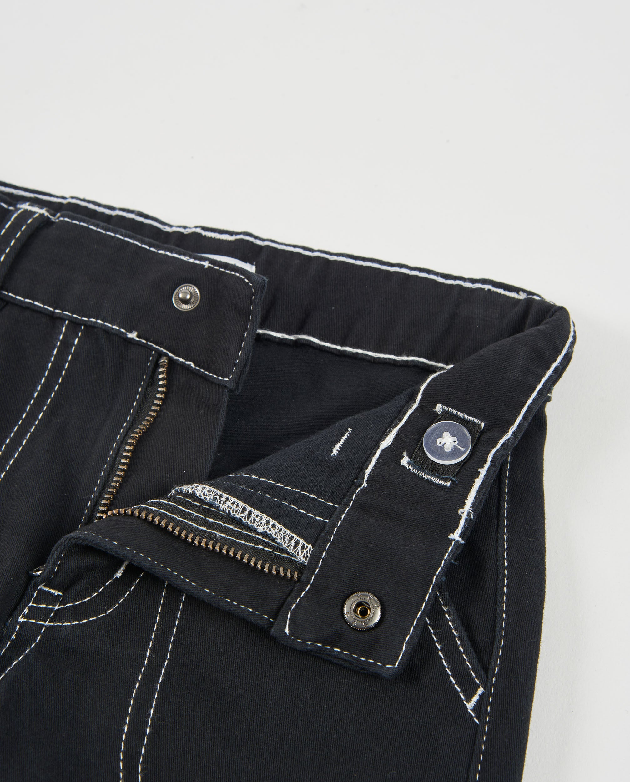 TucTuc Pantaloni Jeans Bambino Nero Taglio Dritto Cuciture