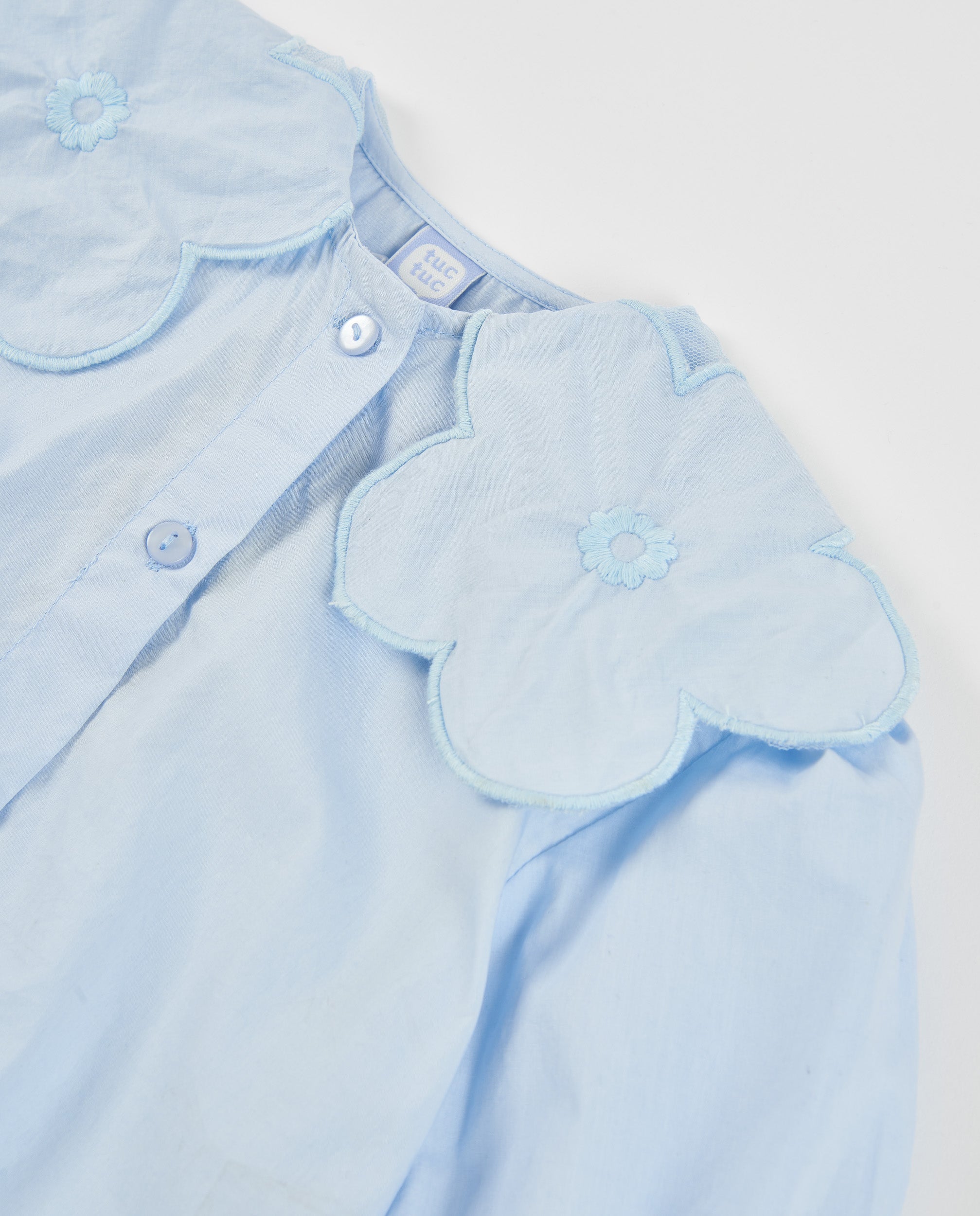TucTuc Camicette Camicia Cotone Volant Azzurro Bimba