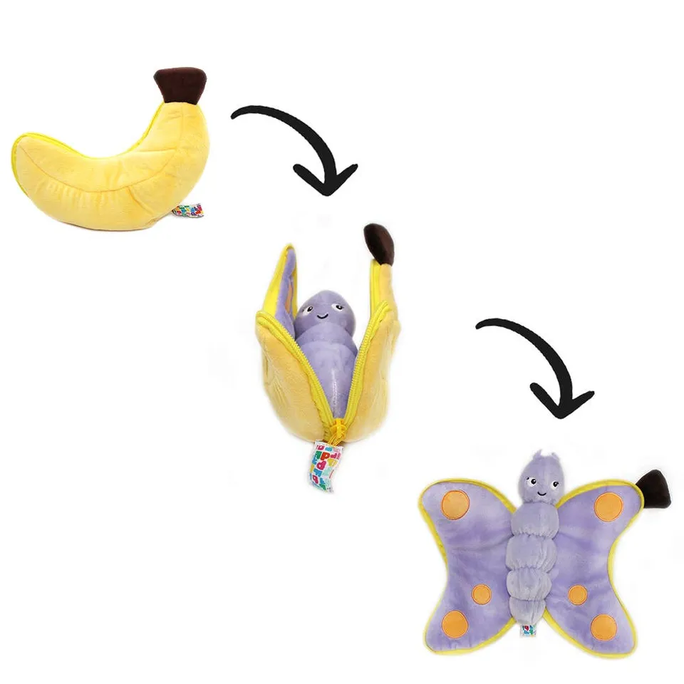 Les Déglingos Peluche Flipetz Farfalla Banana 20 cm nascita