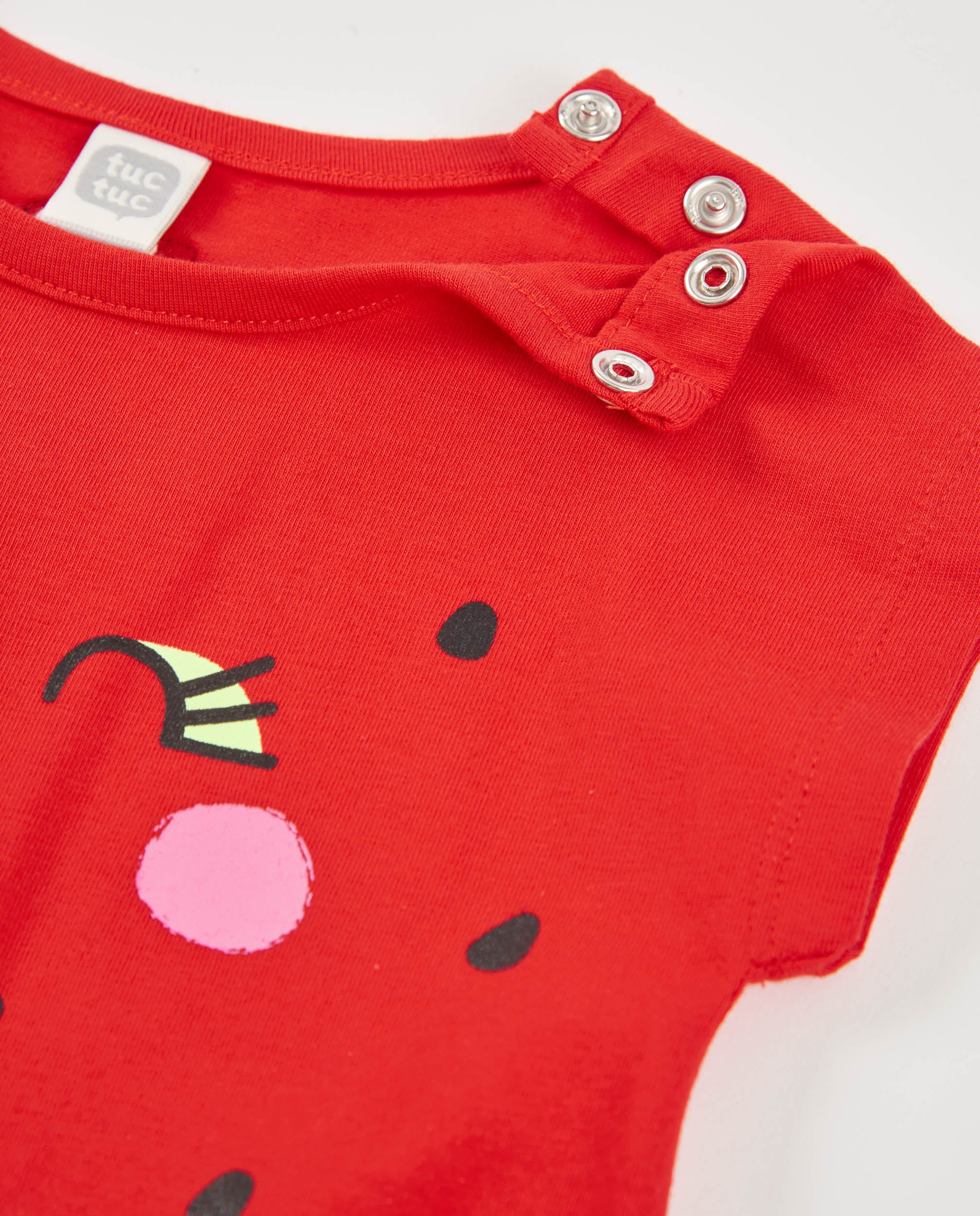 TucTuc Vestiti abitino bimba rosso viso ricamato