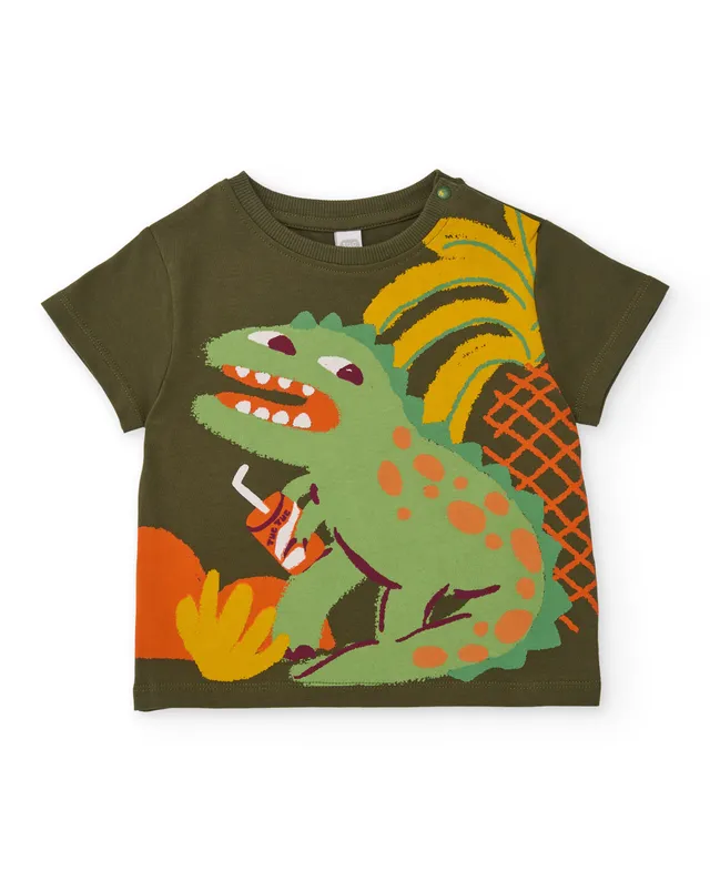 TucTuc Magliette T-shirt bimbo verde dinosauro