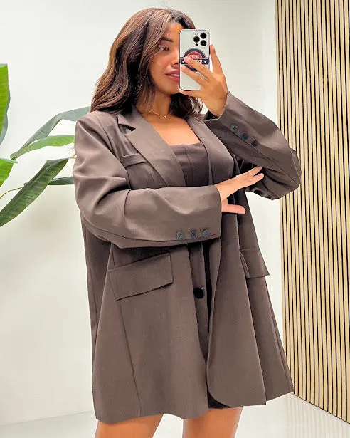 Sottosopra giacca oversize collo revers bianca taglia unica