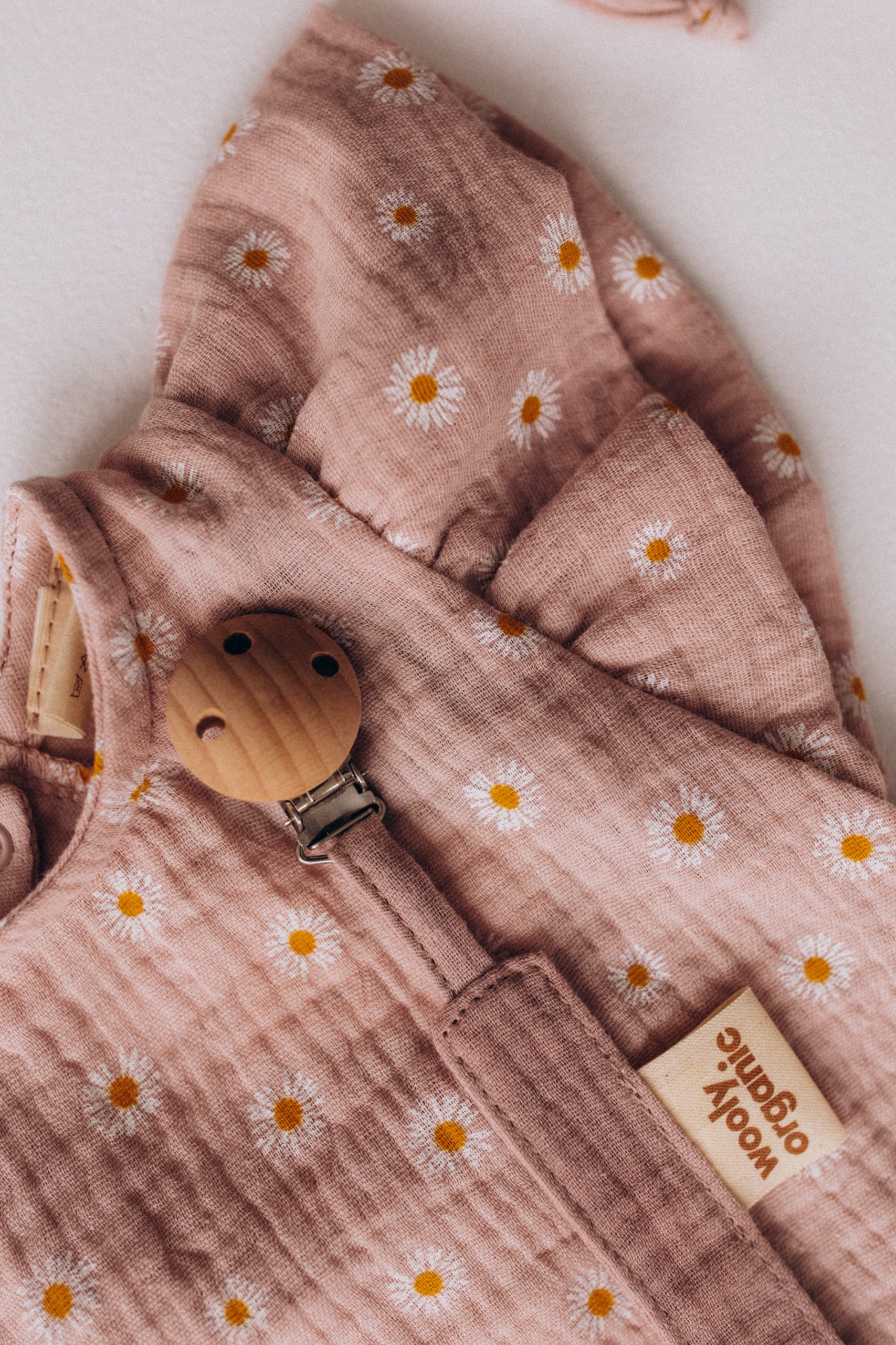 Woolly Organic Romper Wings pagliaccetto mussola margherite