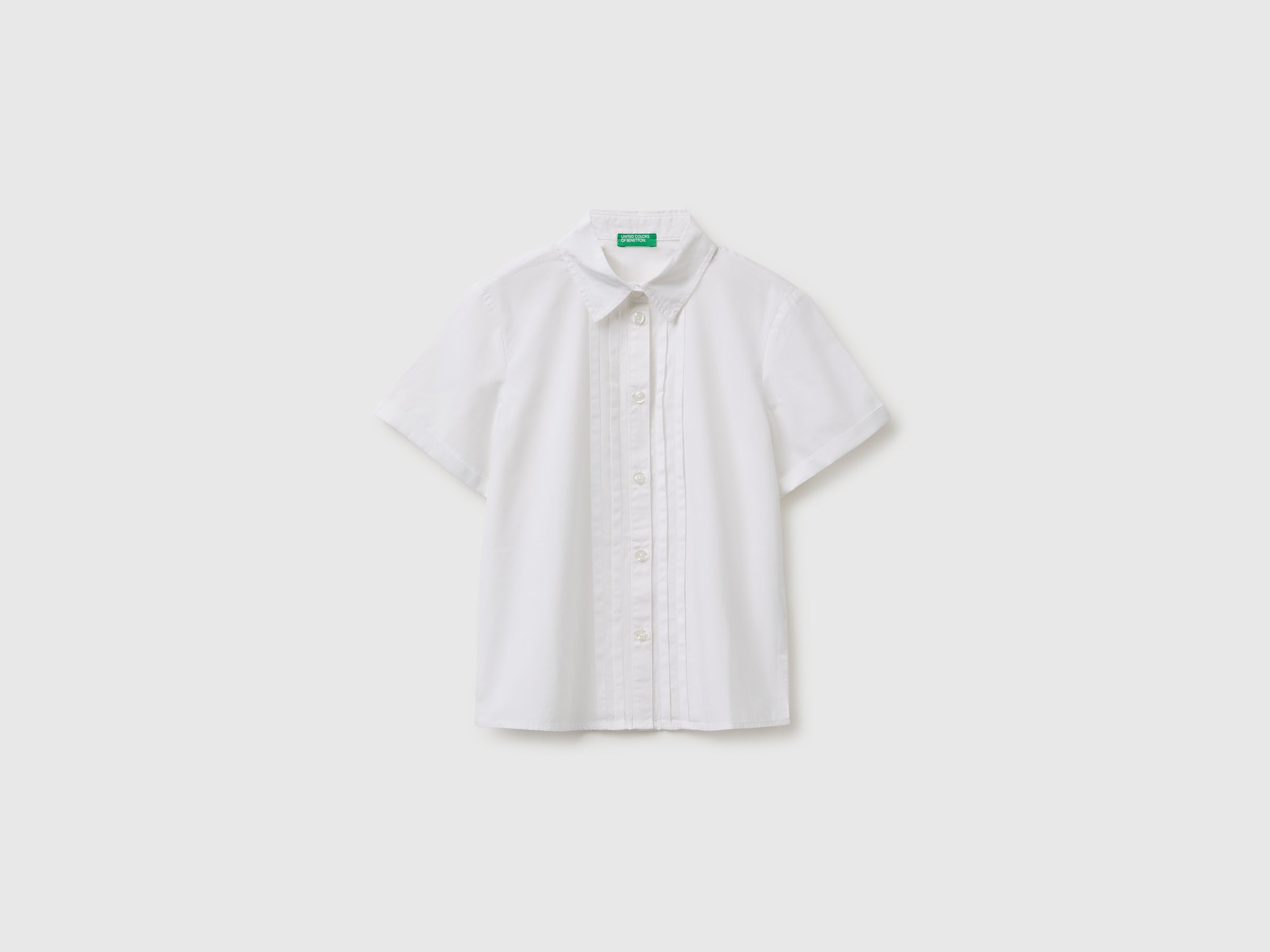 United Colors of Benetton Camicia Maniche Corte Cotone Plissé Taglia S