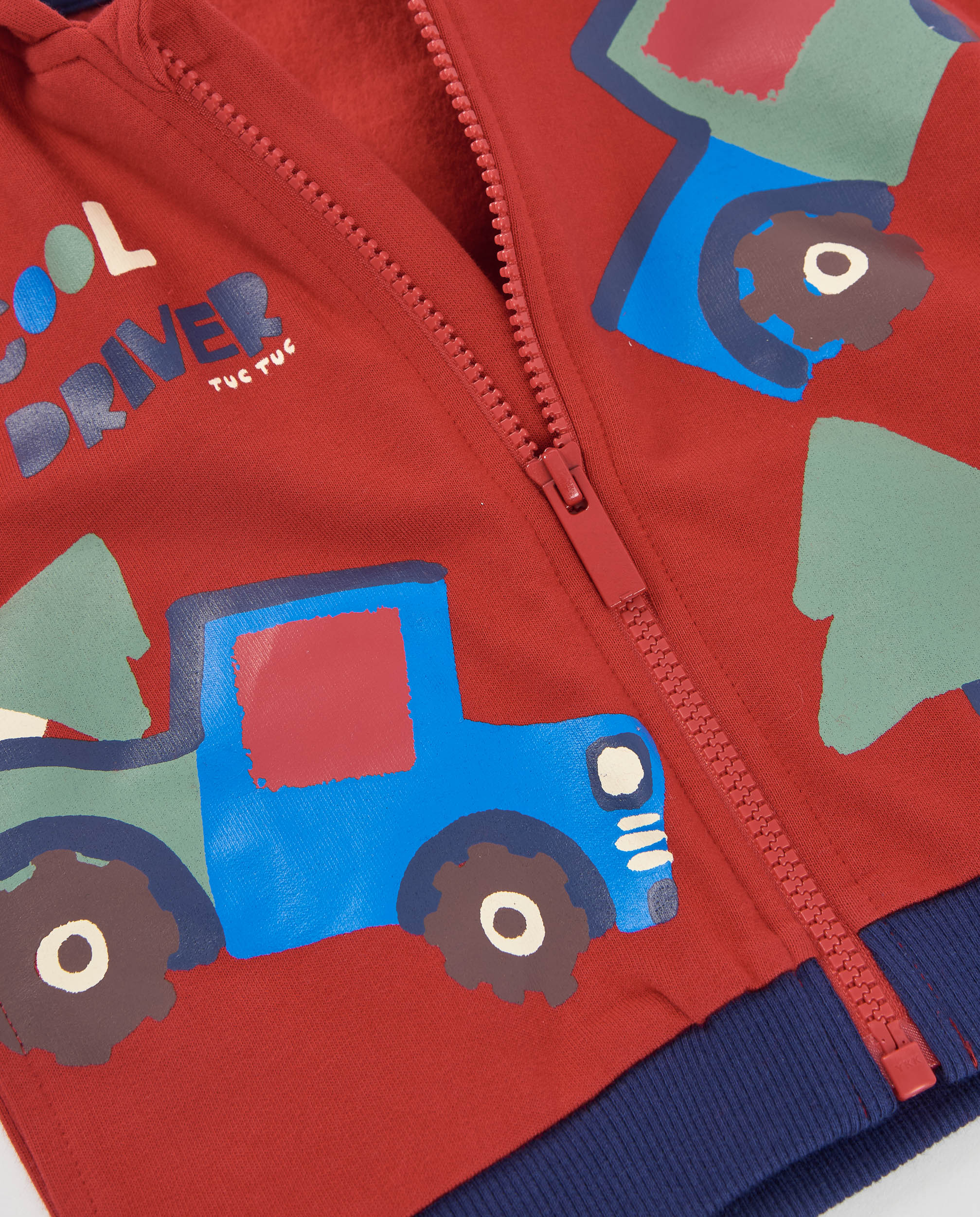 TucTuc Felpe felpa bambino rosso cappuccio con zip auto