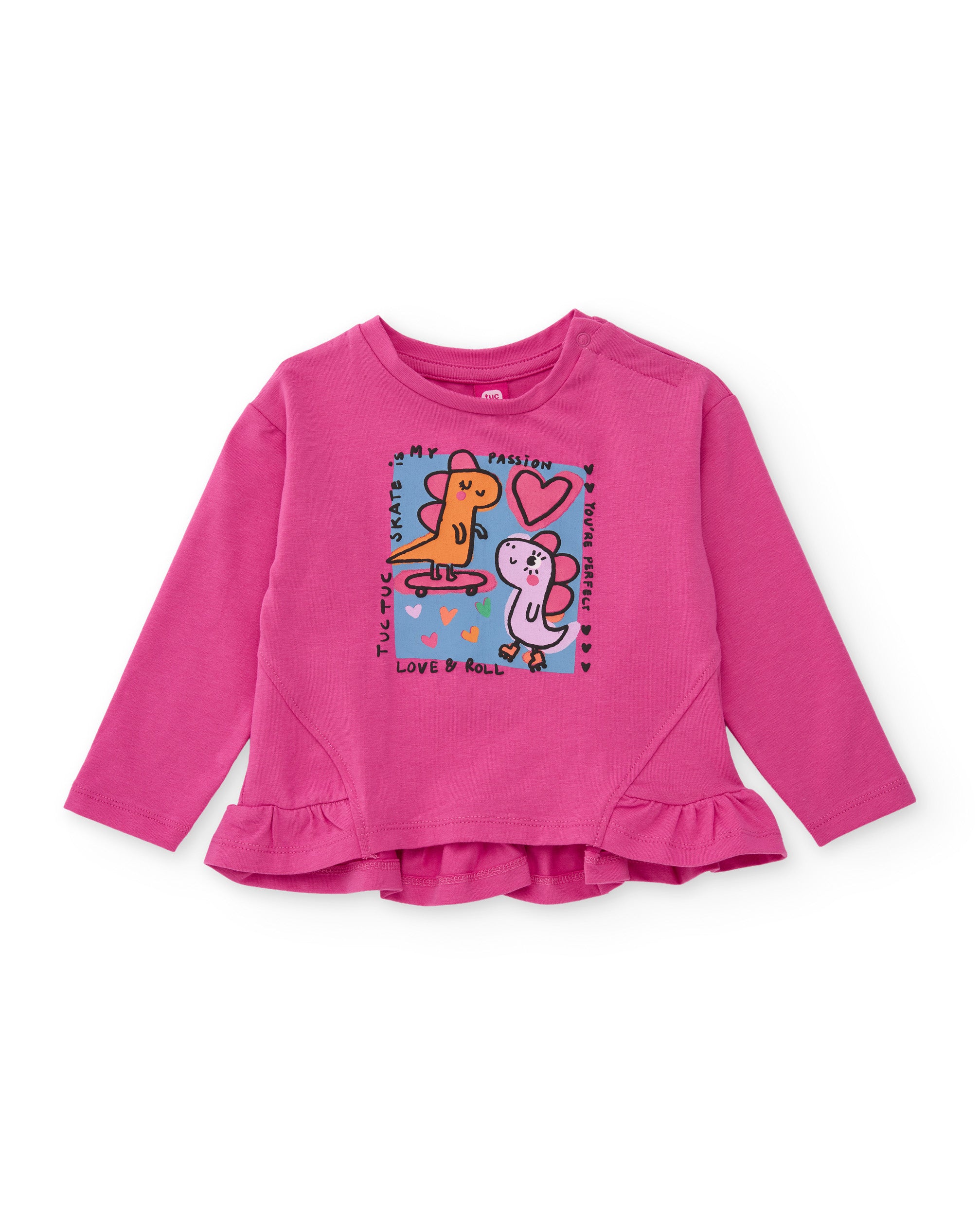 TucTuc Magliette Maglietta bambina fucsia dinosauri 2 anni
