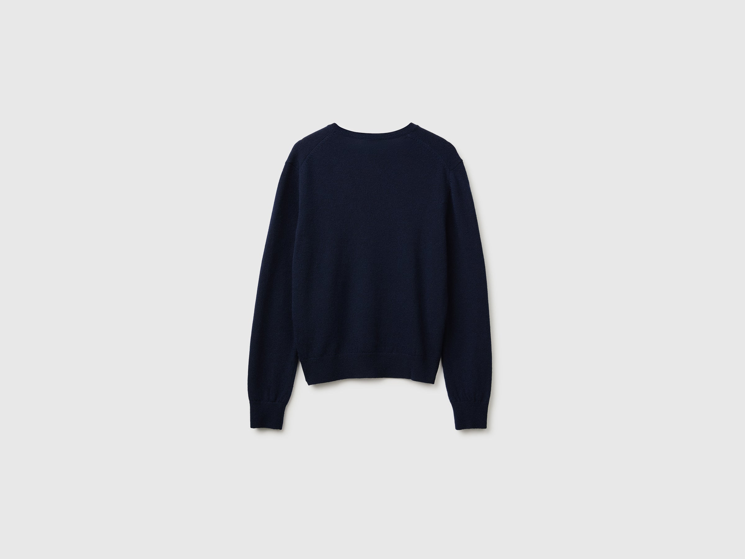 United Colors of Benetton Maglione Lana Merino Scollo V Blu