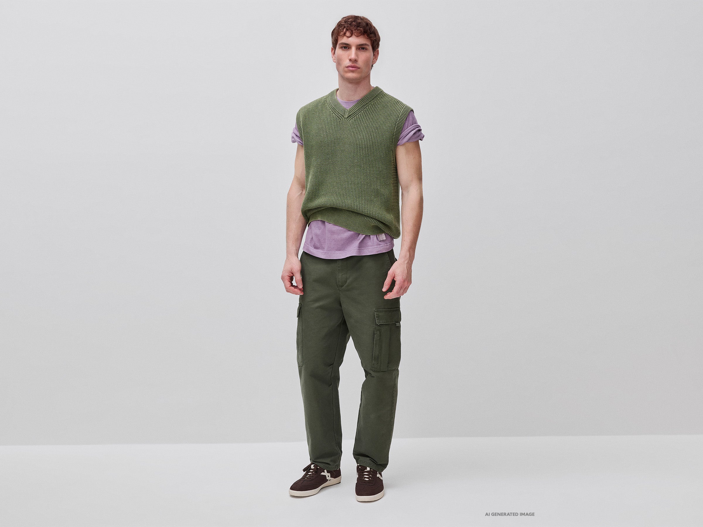 United Colors of Benetton Stone washed gilet cotone scollo V M