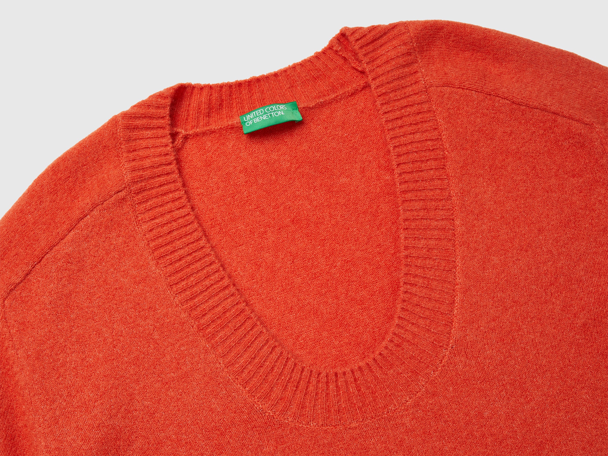 Benetton Oversize maglione caldo lana scollo V S