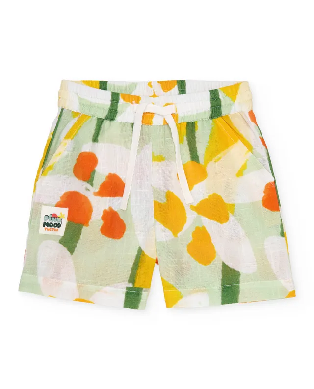 TucTuc Bermuda pantaloncini bambino verdi leggeri stampa taglia bimbo
