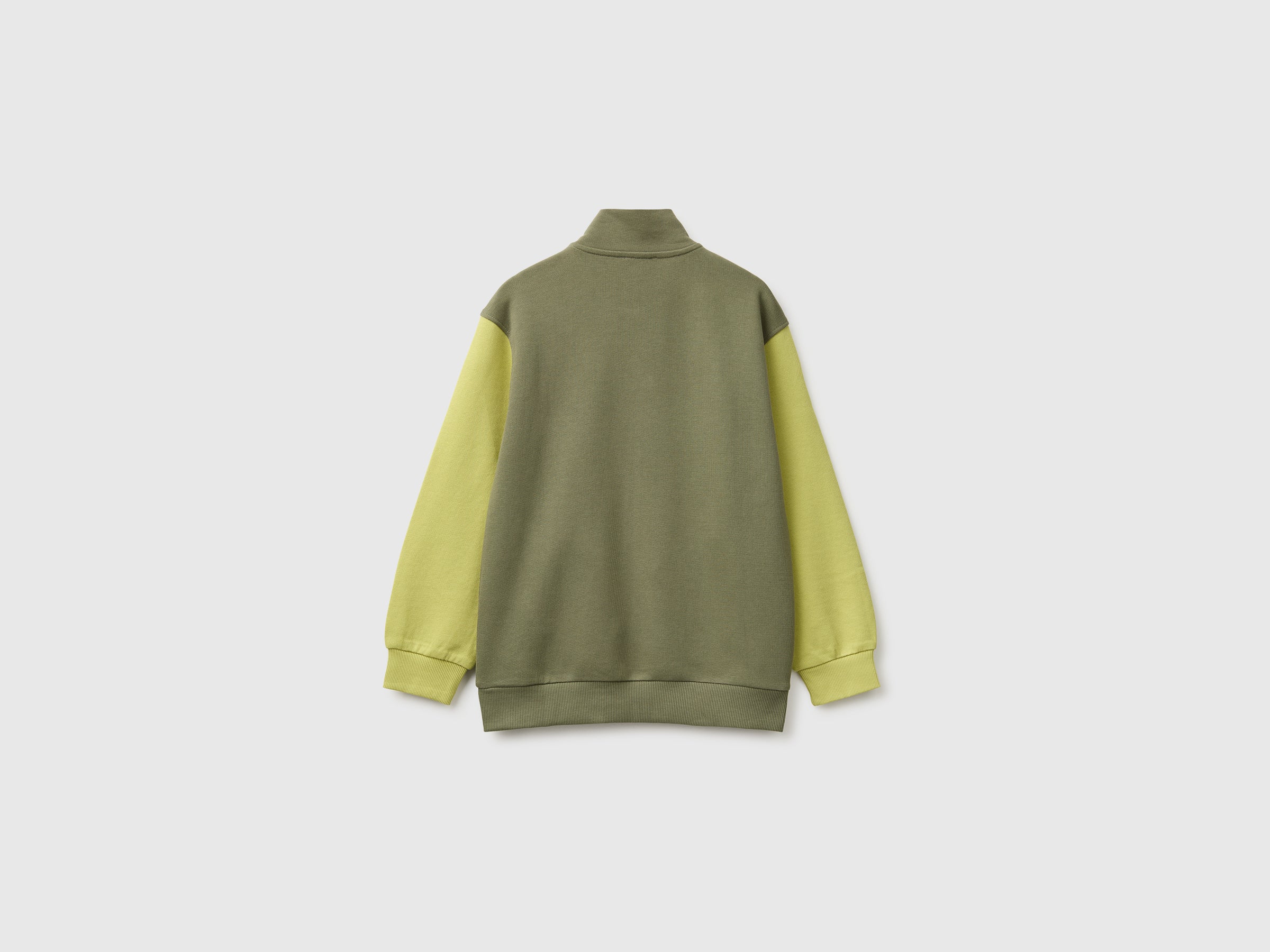 United Colors of Benetton Felpa con Zip 100% Cotone Collo Alto