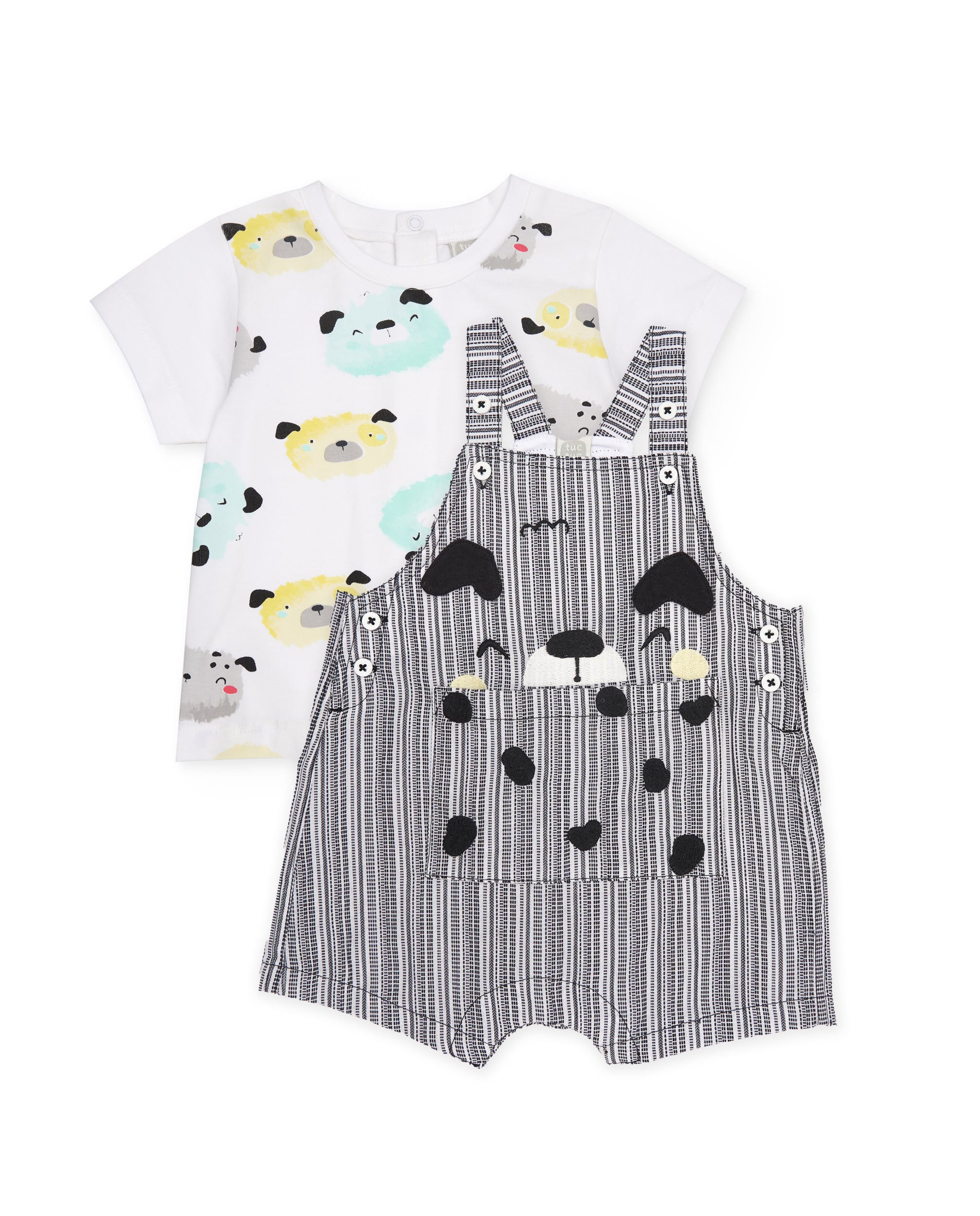 TucTuc Completi salopette righe completo neonato grigio