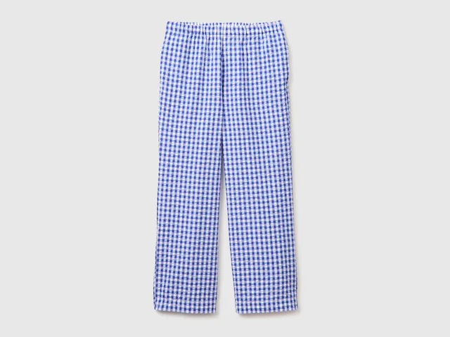 Benetton Trousers 47OL3F00N_901 pantaloni vichy cotone