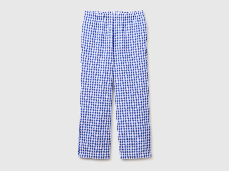 Benetton Trousers 47OL3F00N_901 pantaloni vichy cotone