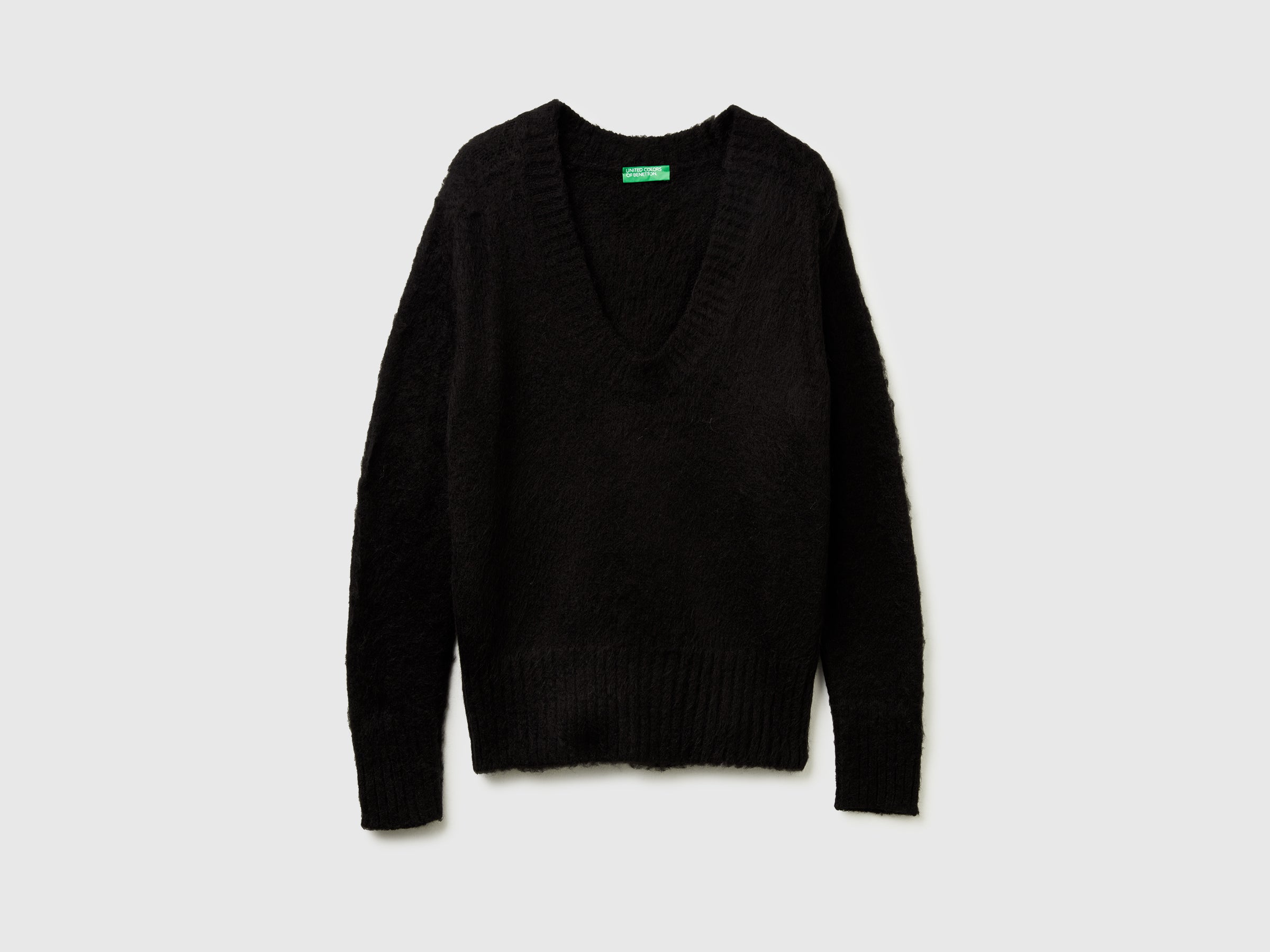 United Colors of Benetton Maglione Mohair Scollo a V Vestibilità Ampia