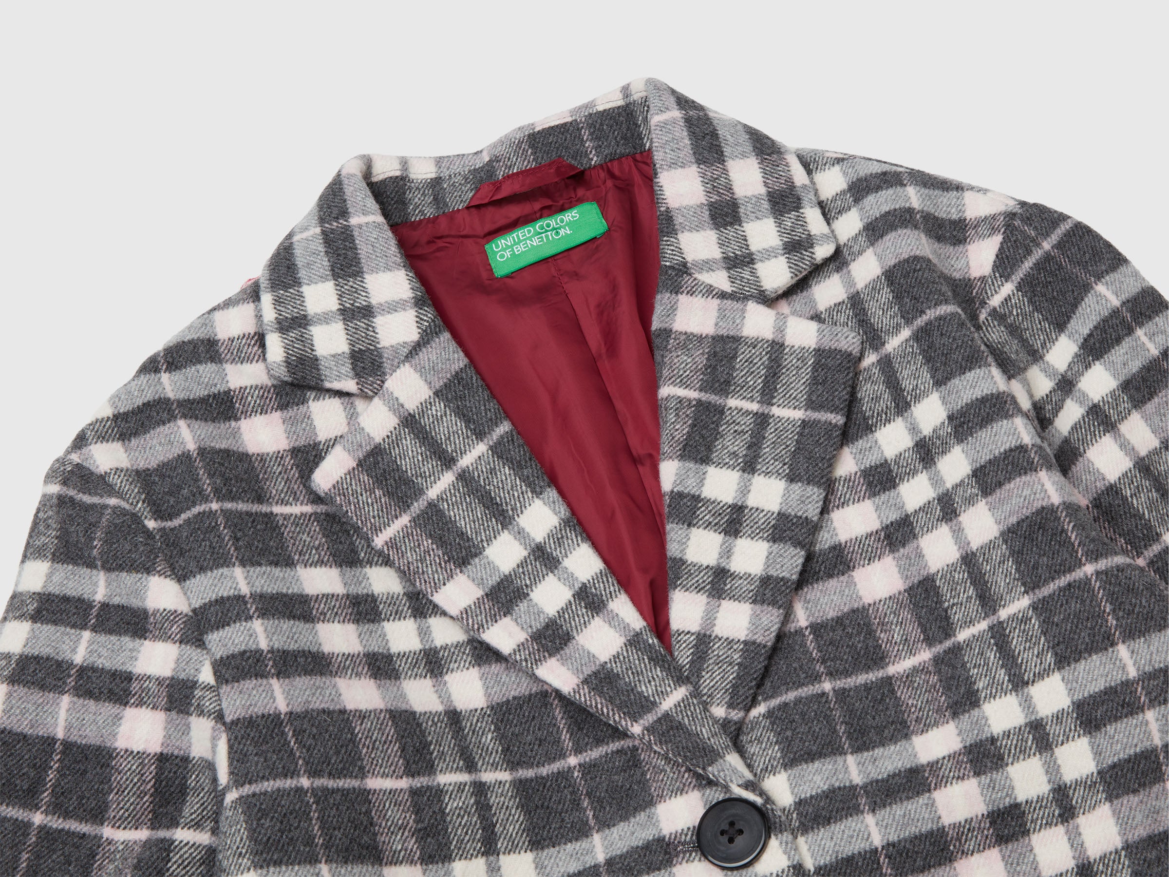 United Colors of Benetton Prince of Wales cappotto lana fantasia
