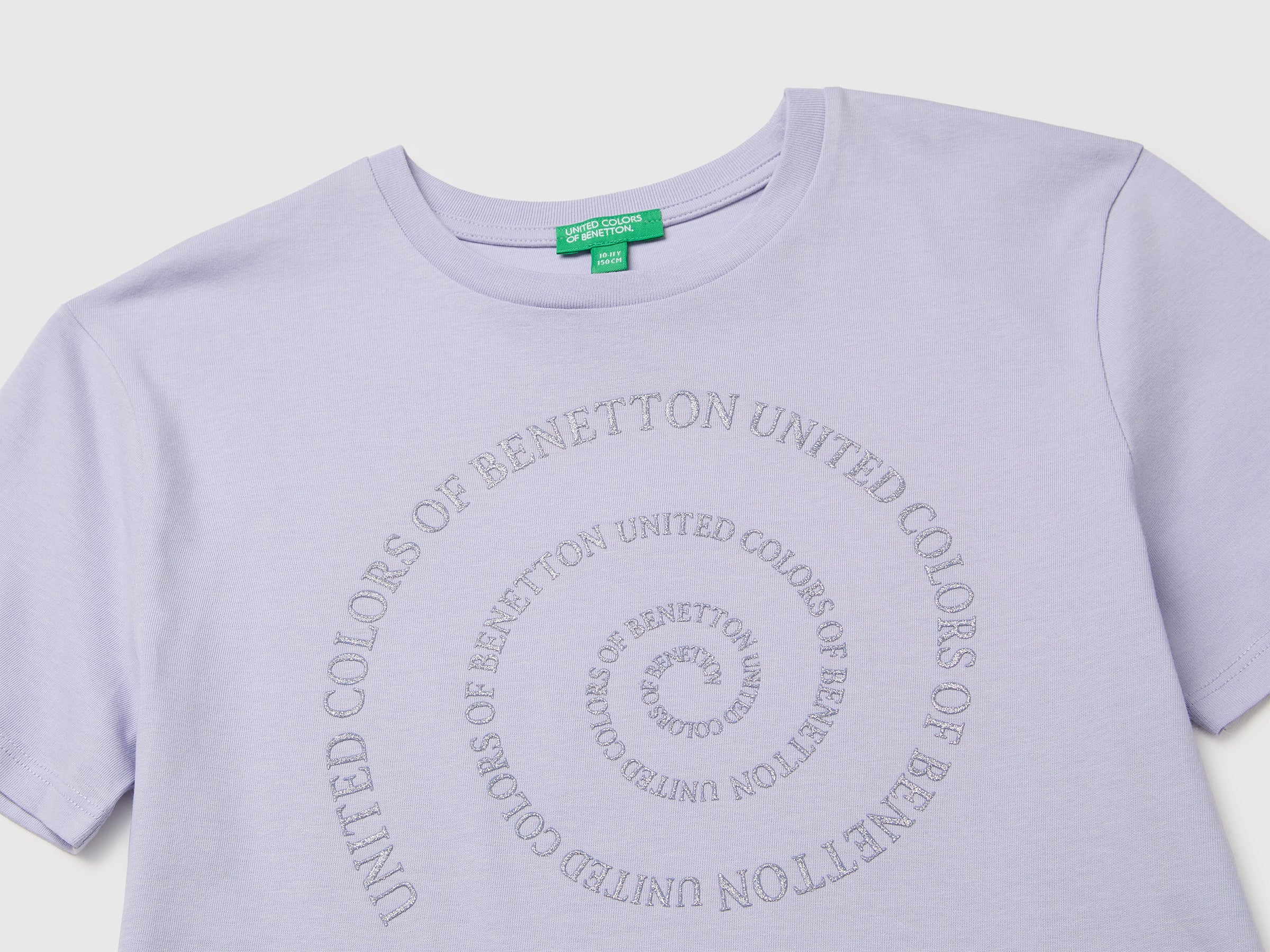 United Colors of Benetton T-shirt Cotone Bio Glitter Manica Corta