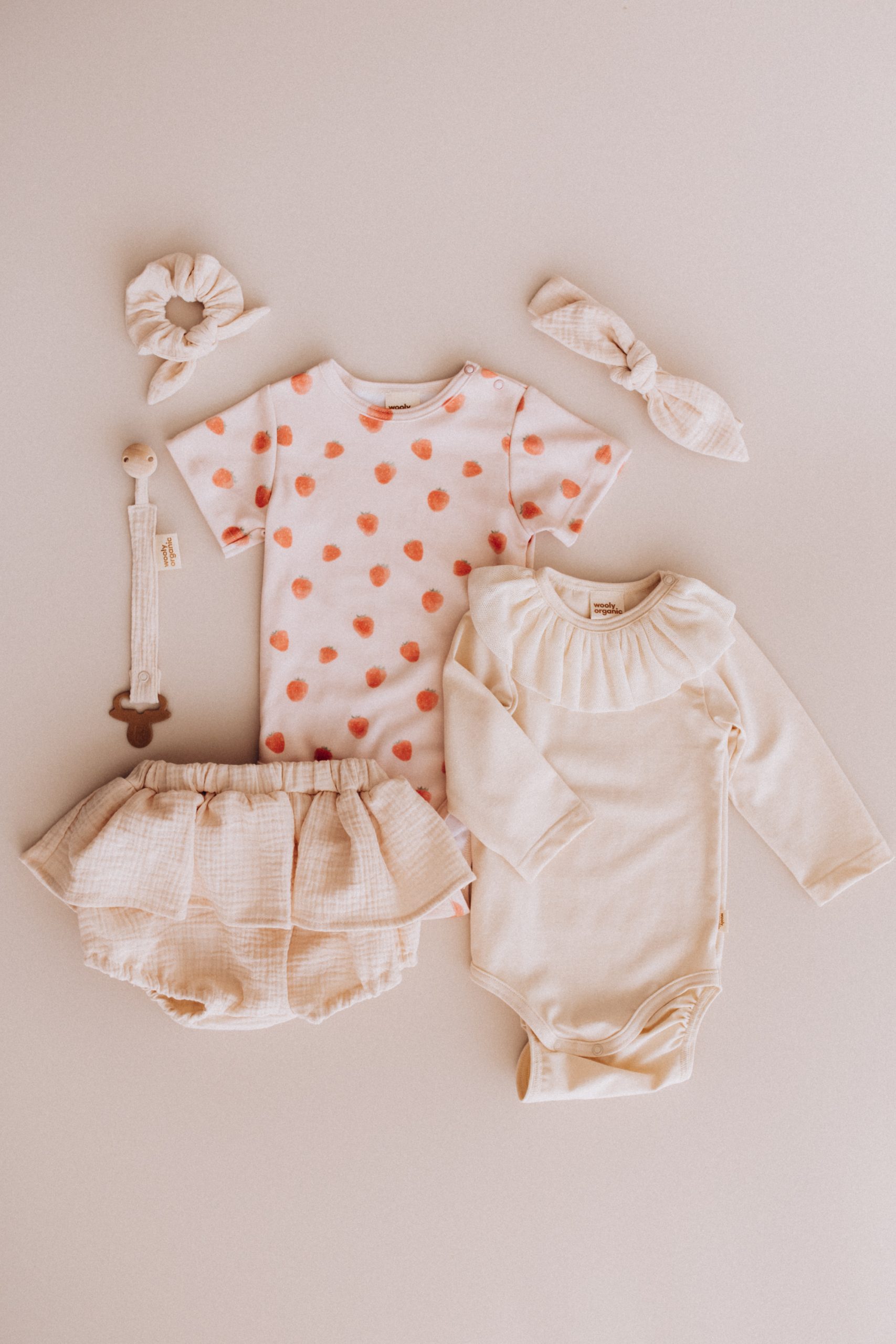 Woolly Organic Wrap Bodysuit body manica corta cotone SS26
