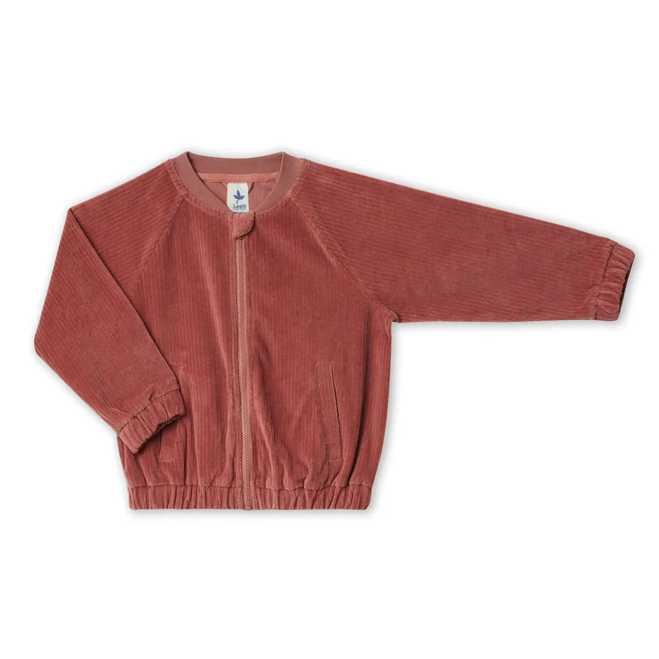 Leela giacca bomber coste Malva Scuro cotone organico