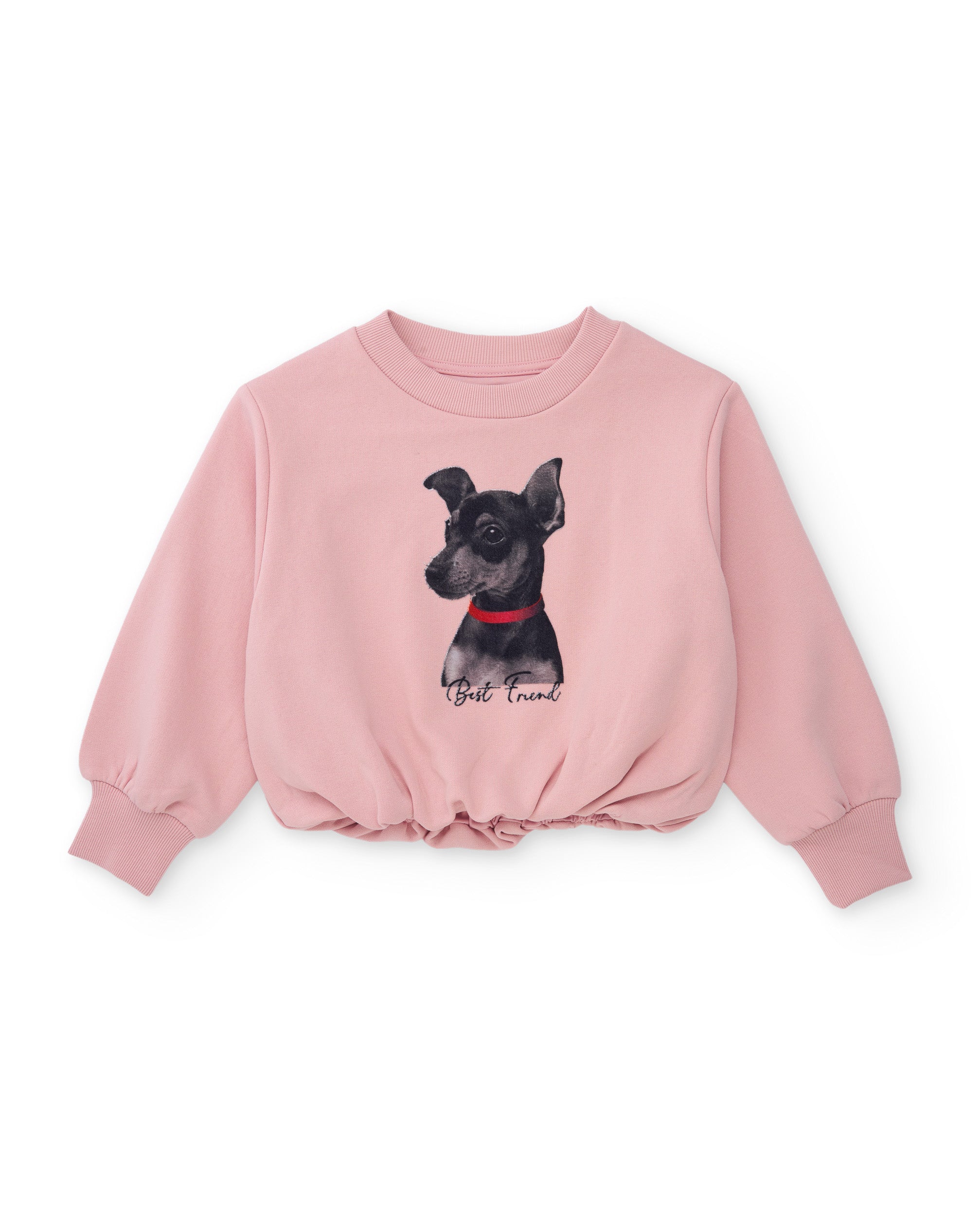 TucTuc Felpe Felpa Bambina Rosa Cagnolino Girocollo