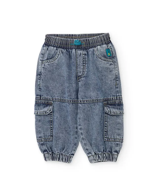 TucTuc Pantaloni jeans bambino denim cargo tasche