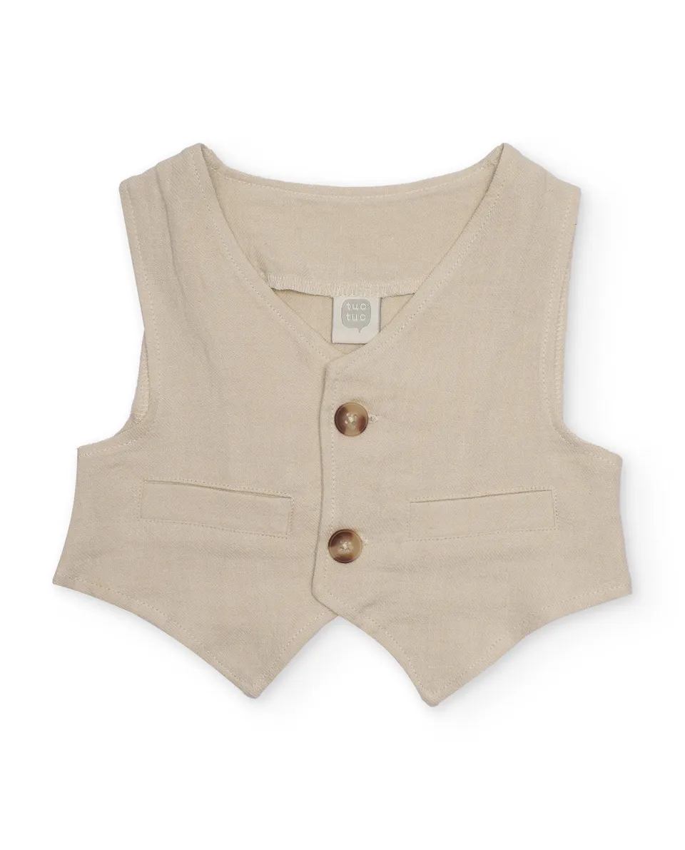 TucTuc Giacche Gilet Beige Gilet Bottoni Bambino