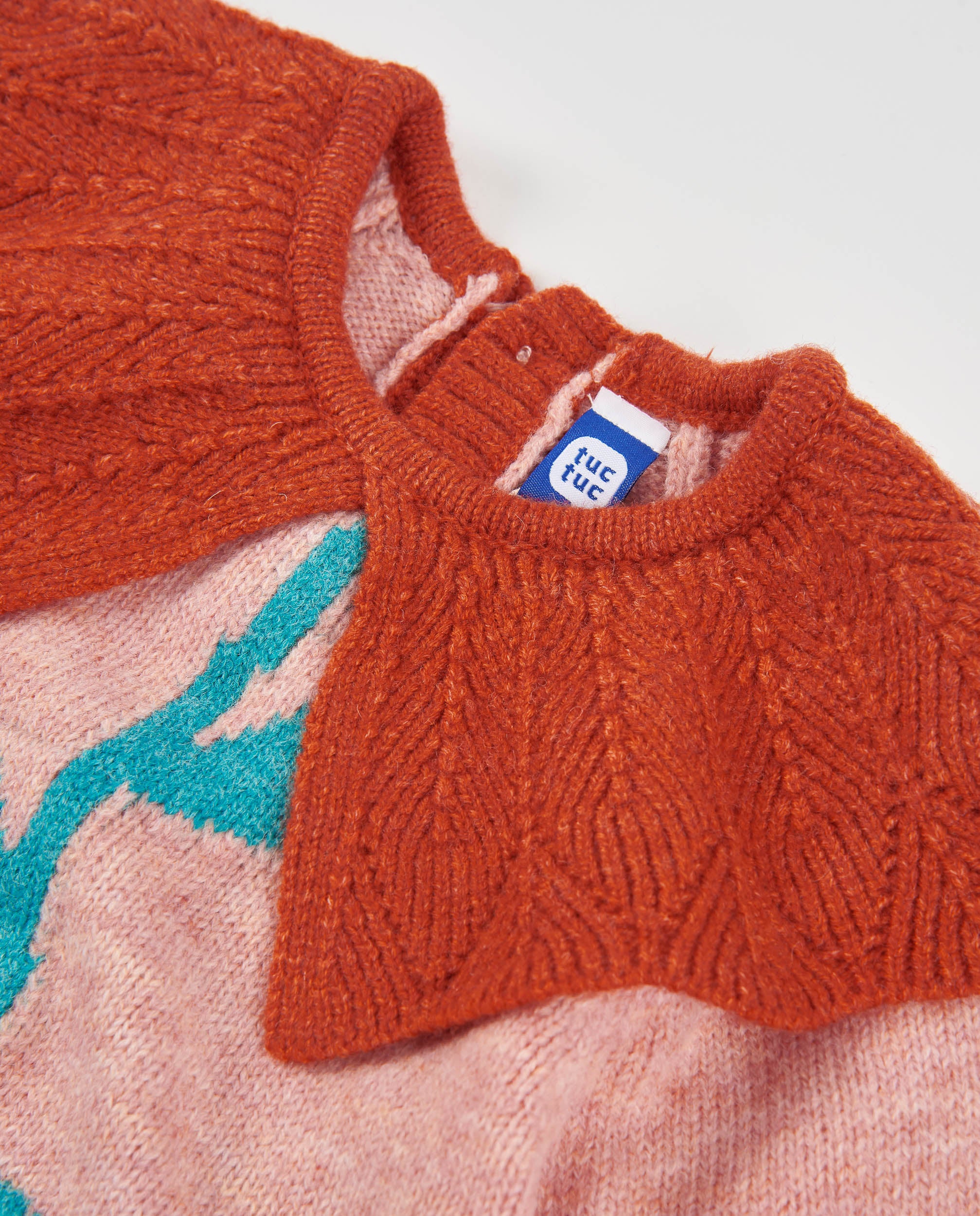 TucTuc Vestiti Vestito bambina maglia rosa collo rosso
