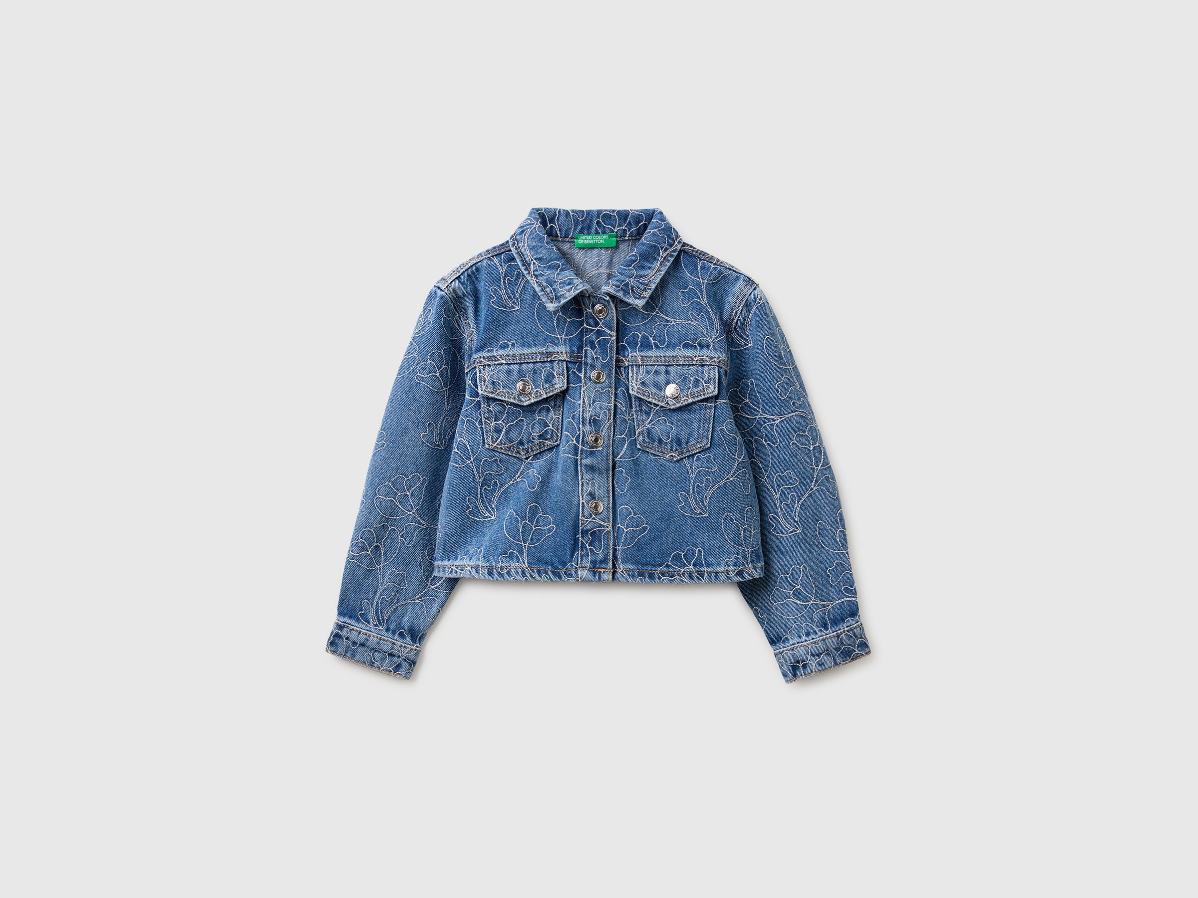 United Colors of Benetton Denim giacca jeans ricamata 104 cotone