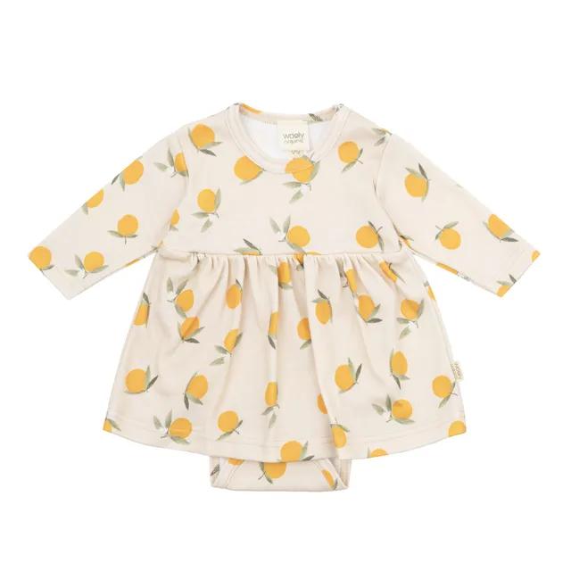 Woolly Organic Longsleeve Dress vestito neonata cotone bio