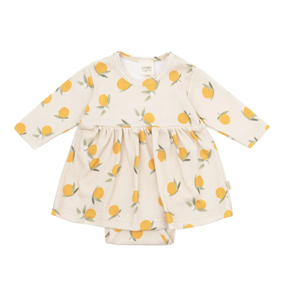 Woolly Organic Longsleeve Dress vestito neonata cotone bio