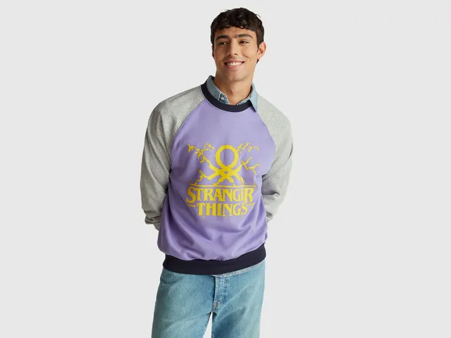 Benetton Felpa Stranger Things girocollo relaxed fit