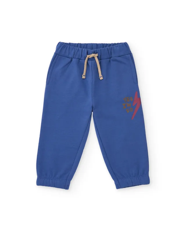 TucTuc Pantaloni Felpa bambino blu elastico