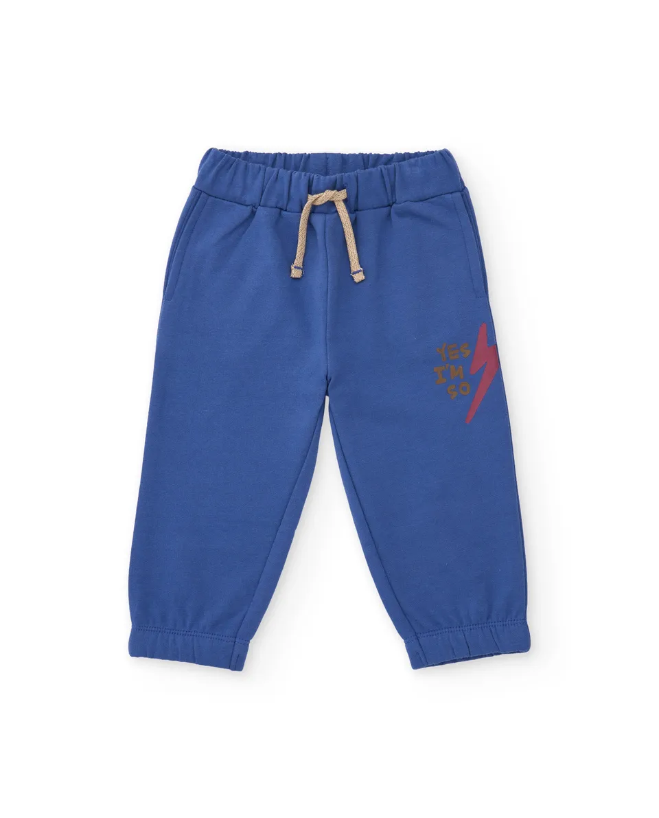 TucTuc Pantaloni Felpa bambino blu elastico