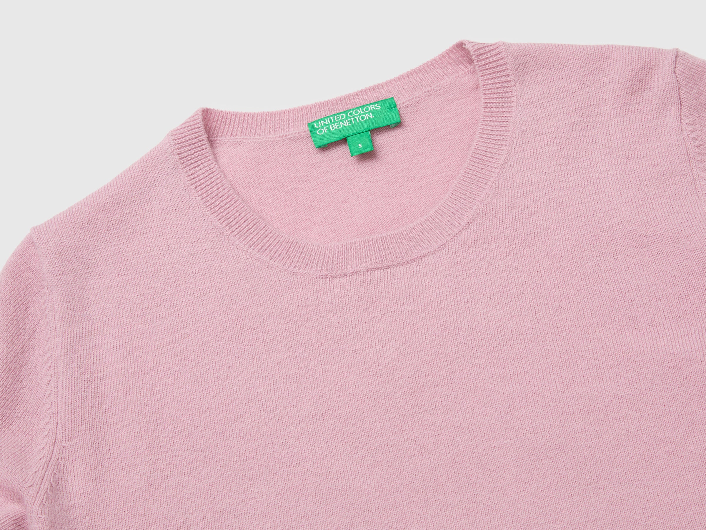 United Colors of Benetton maglione manica corta lana merino lilla M