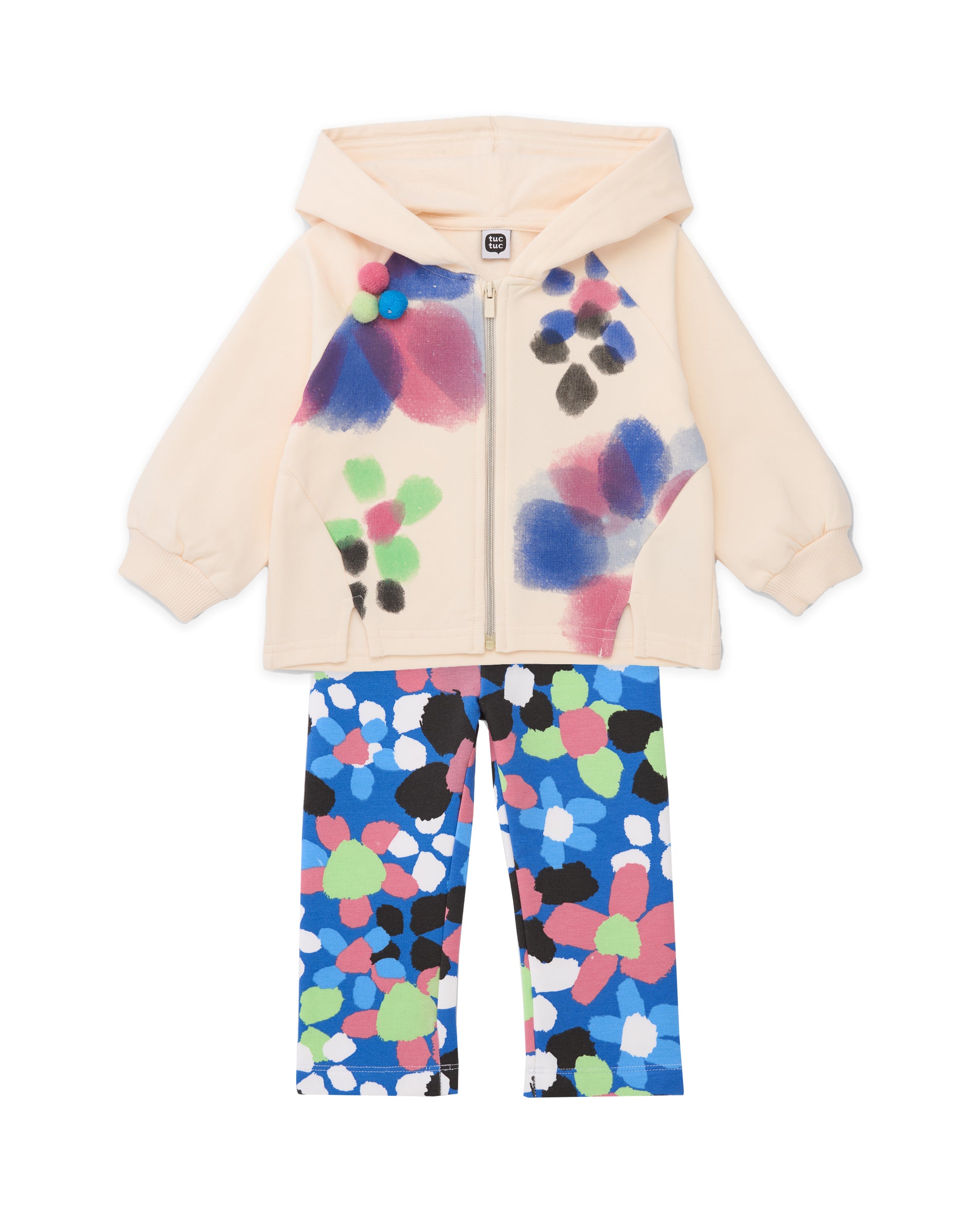TucTuc Completi set felpa + leggings floreale crudo 4A