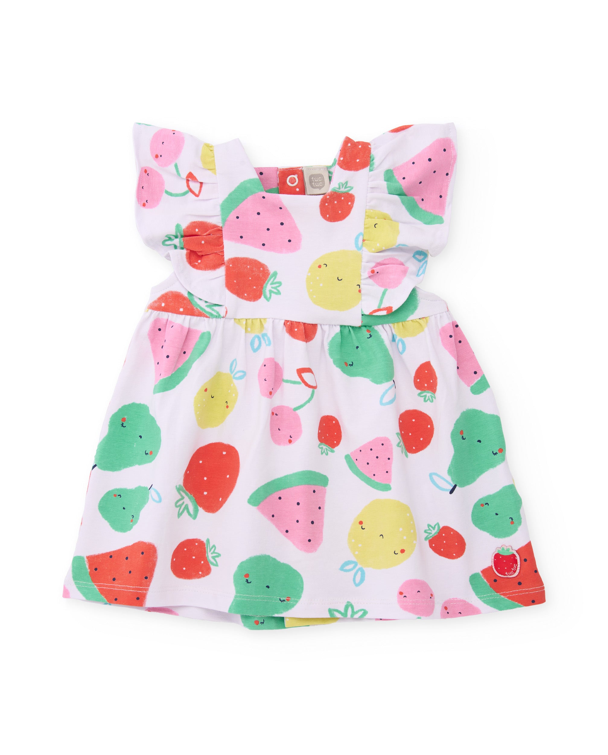 TucTuc Vestiti Vestito Neonata Bianco Frutta Estate