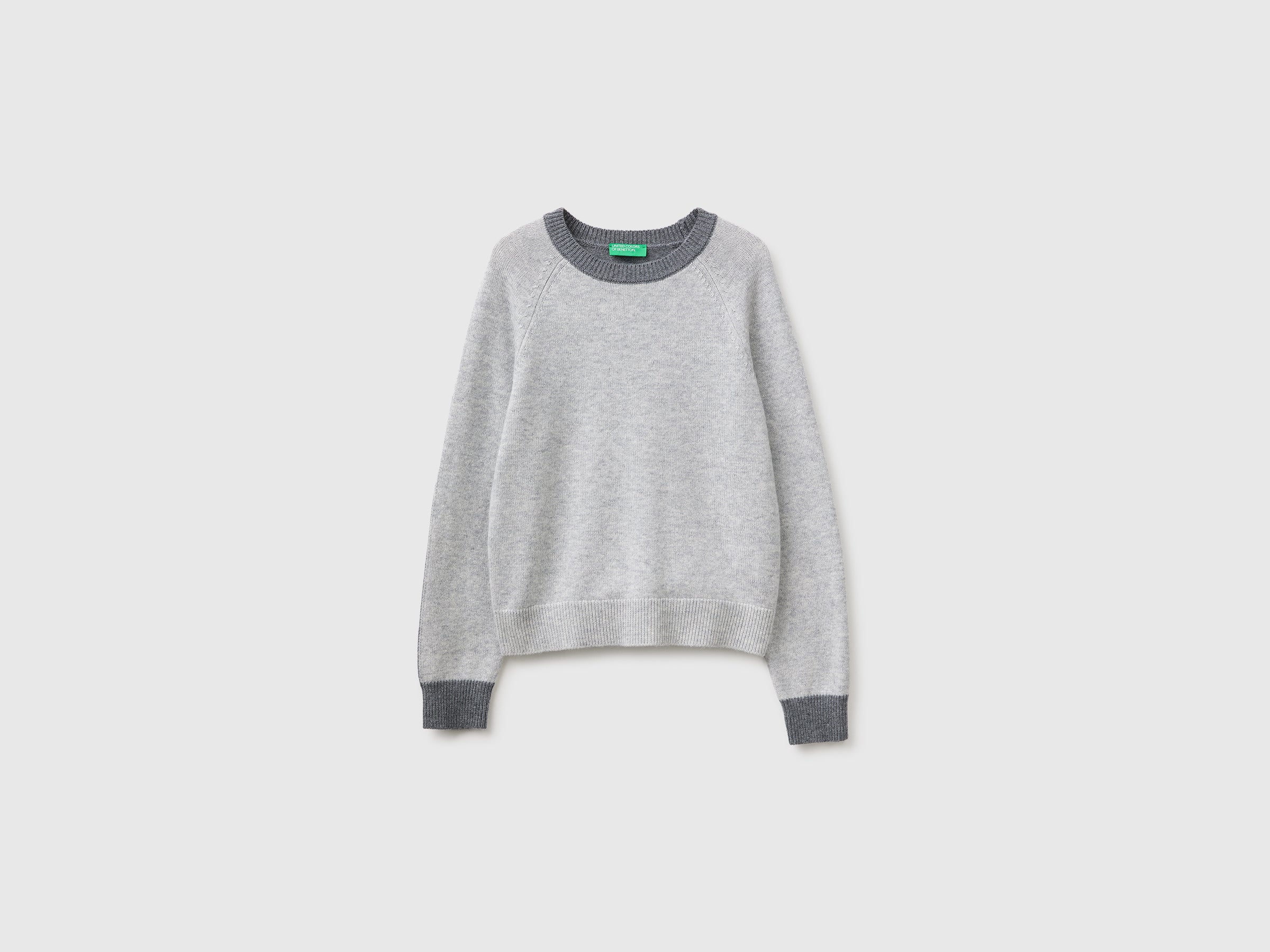 Benetton maglione lana color block girocollo M