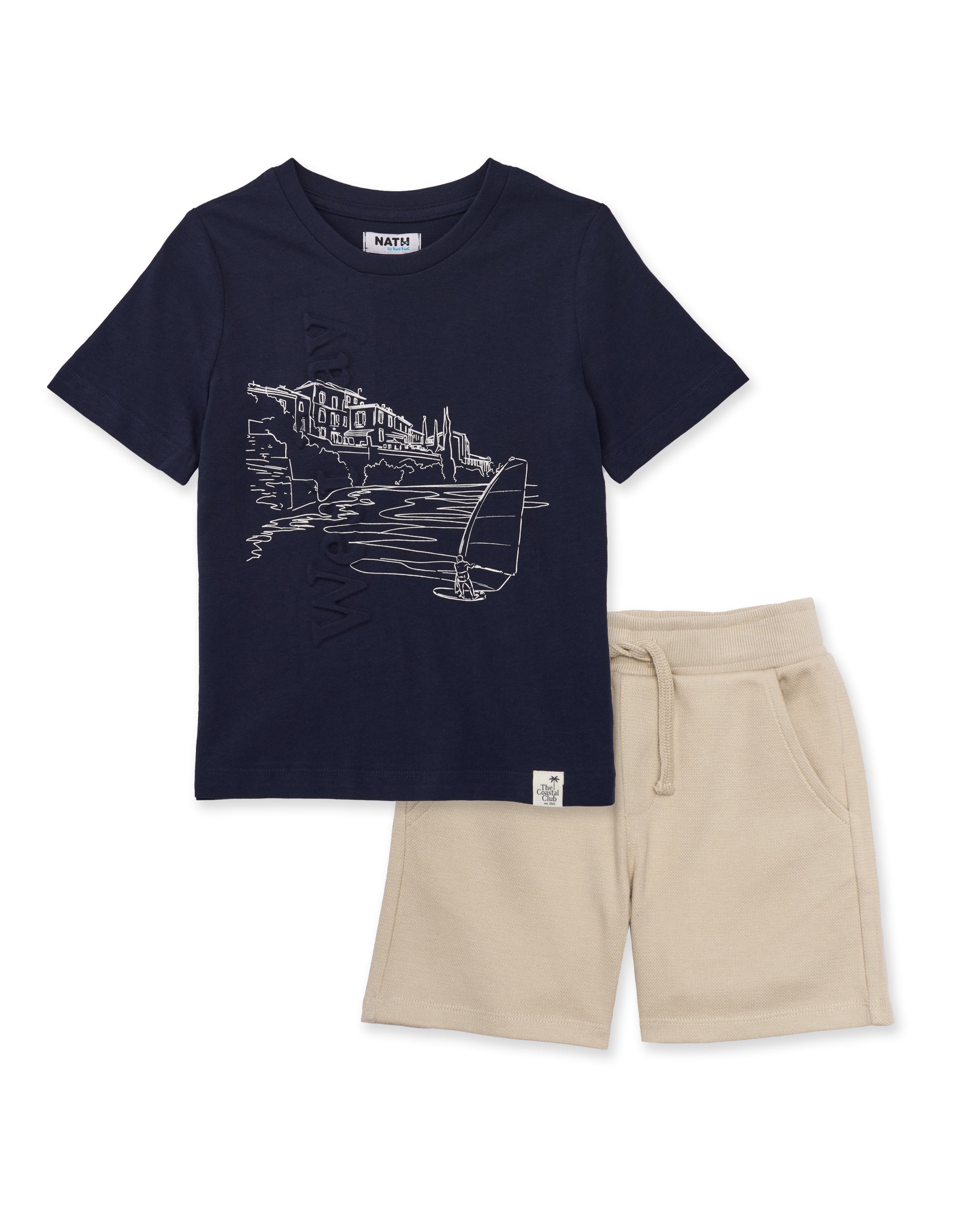 TucTuc Completo bambino navy bermuda beige 4 anni