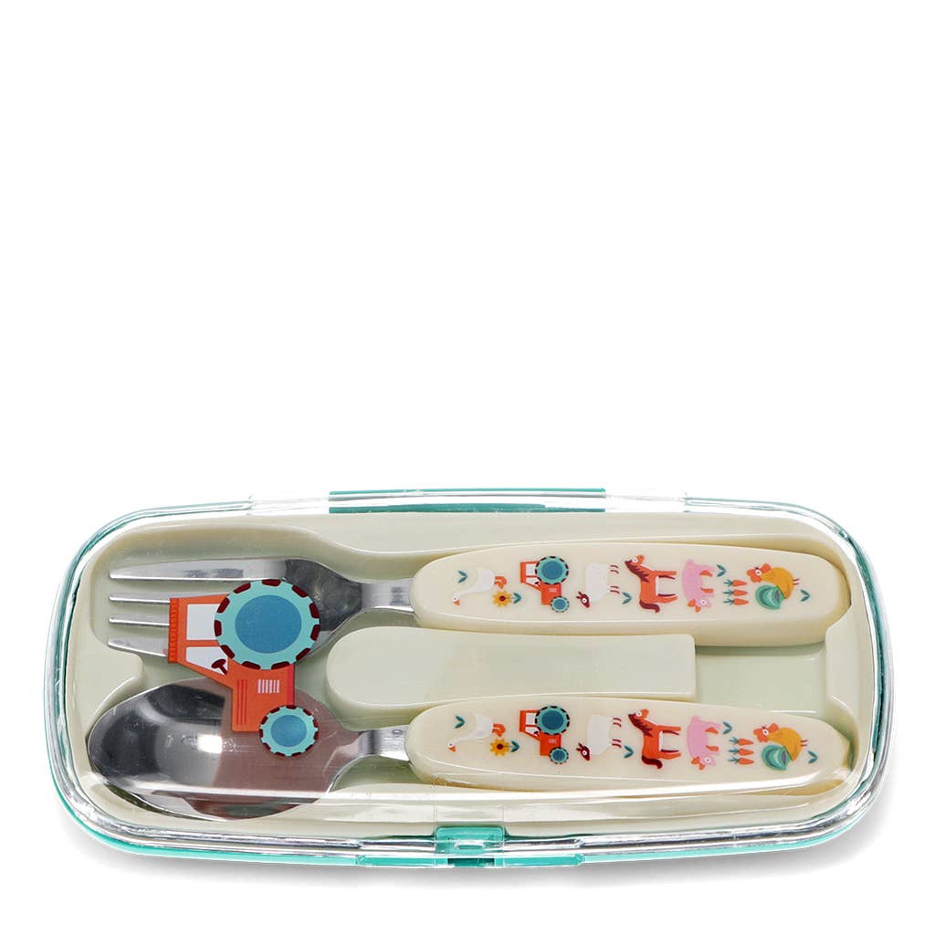 Rex London Set Posate Fattoria con Custodia 13,5 cm Bambino