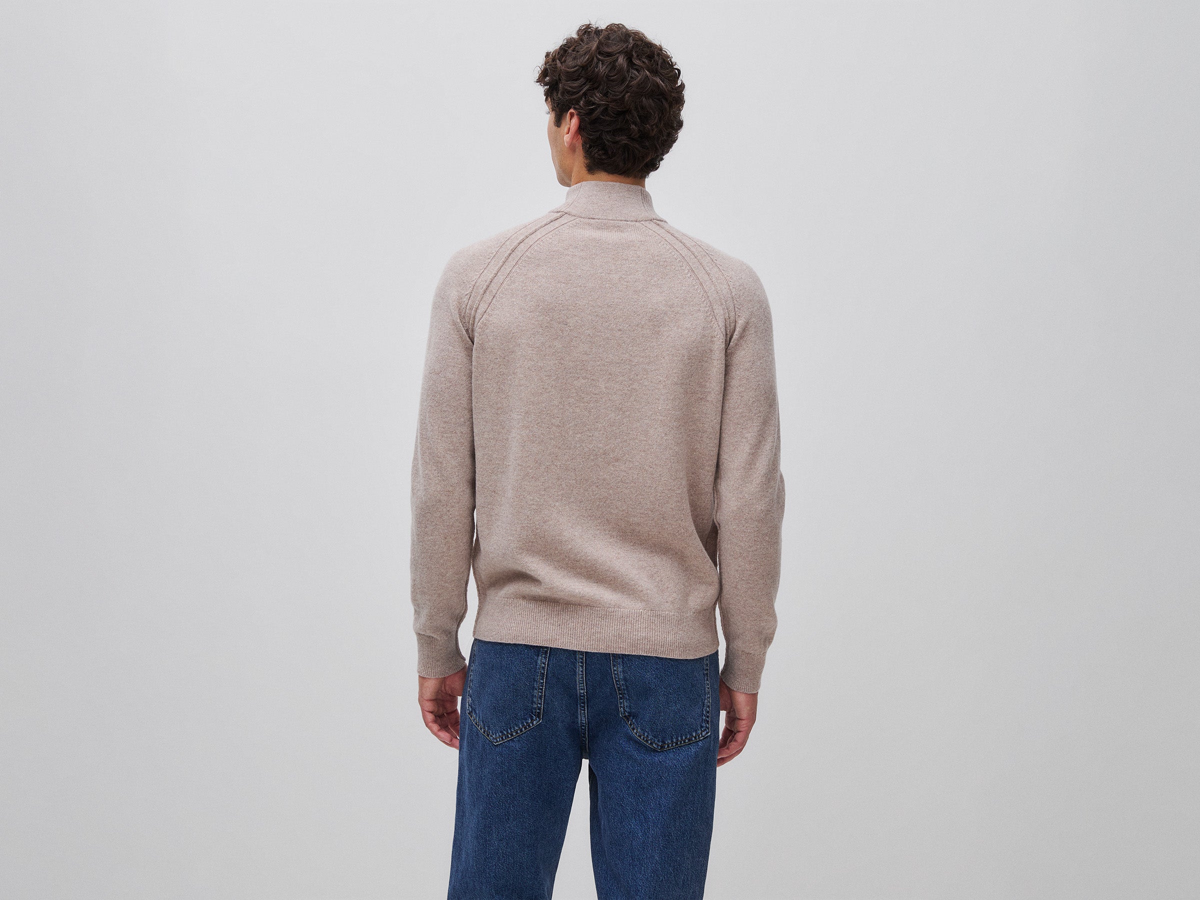 United Colors of Benetton maglione lana merino mezza zip