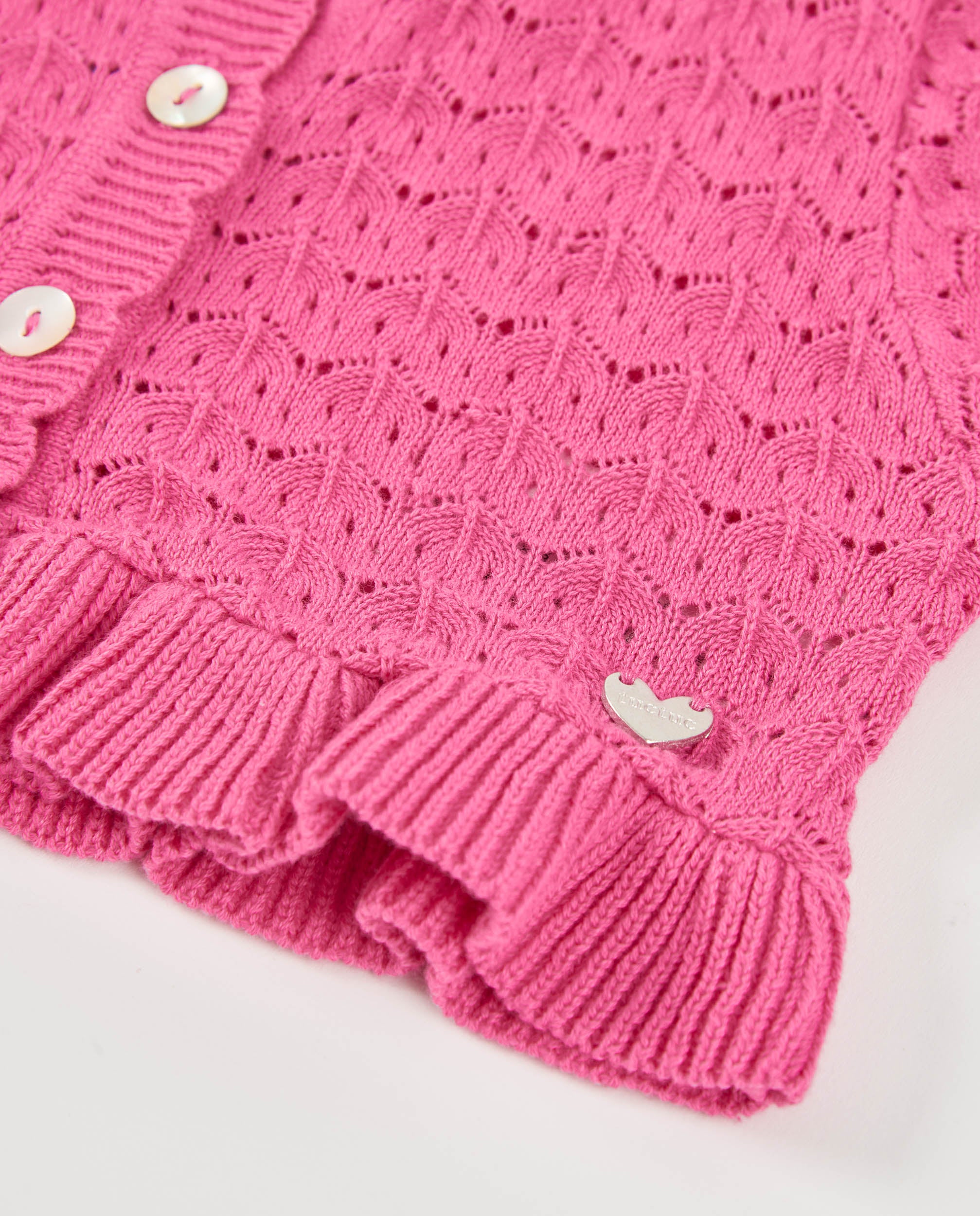 TucTuc Maglioni Cardigan Bambina Tricot Rosa Traforata