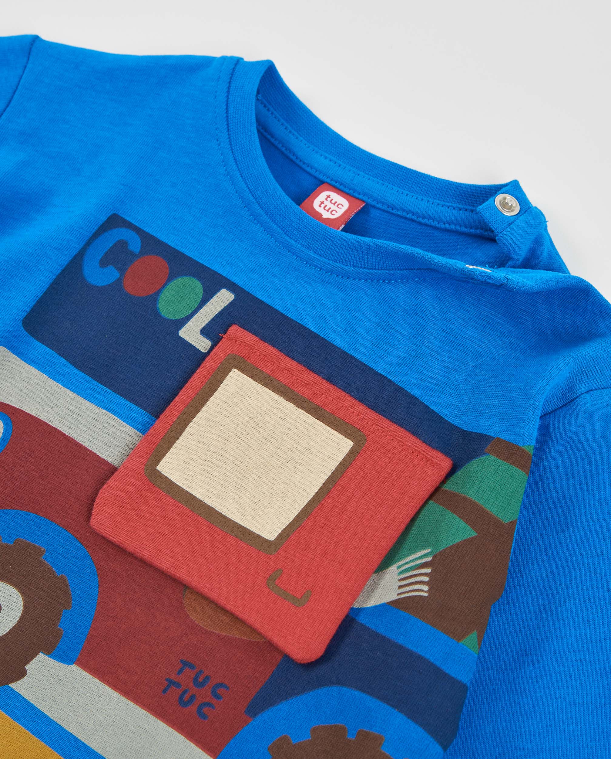 TucTuc Magliette Maglia bimbo blu auto cotone
