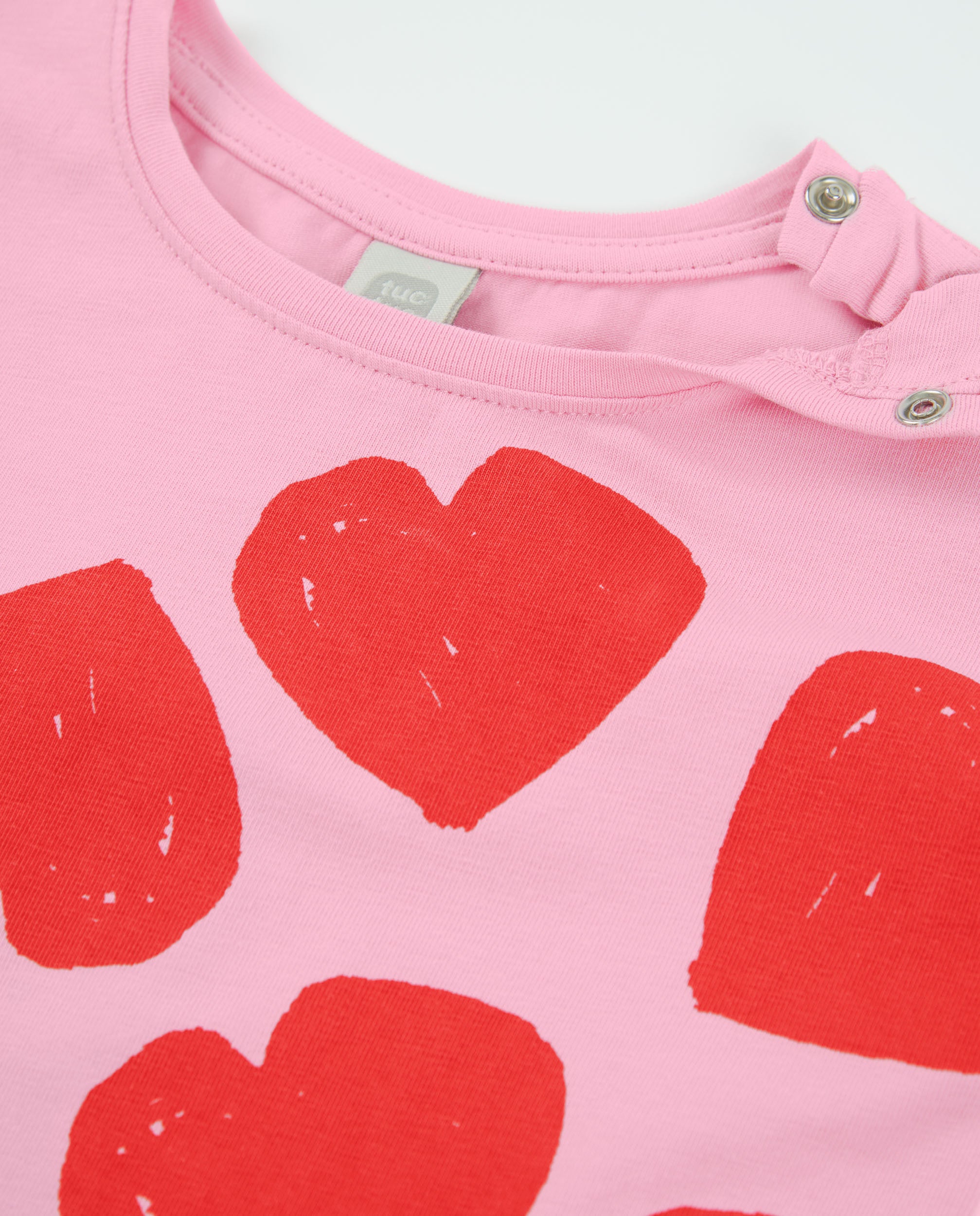 TucTuc Magliette T-Shirt Bambina Rosa Stampa Cuori