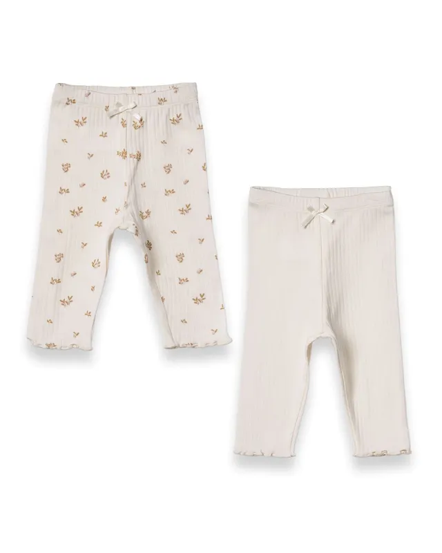Kocarcia Babycosy Set 2 Pantaloni Modal Crema Neonato