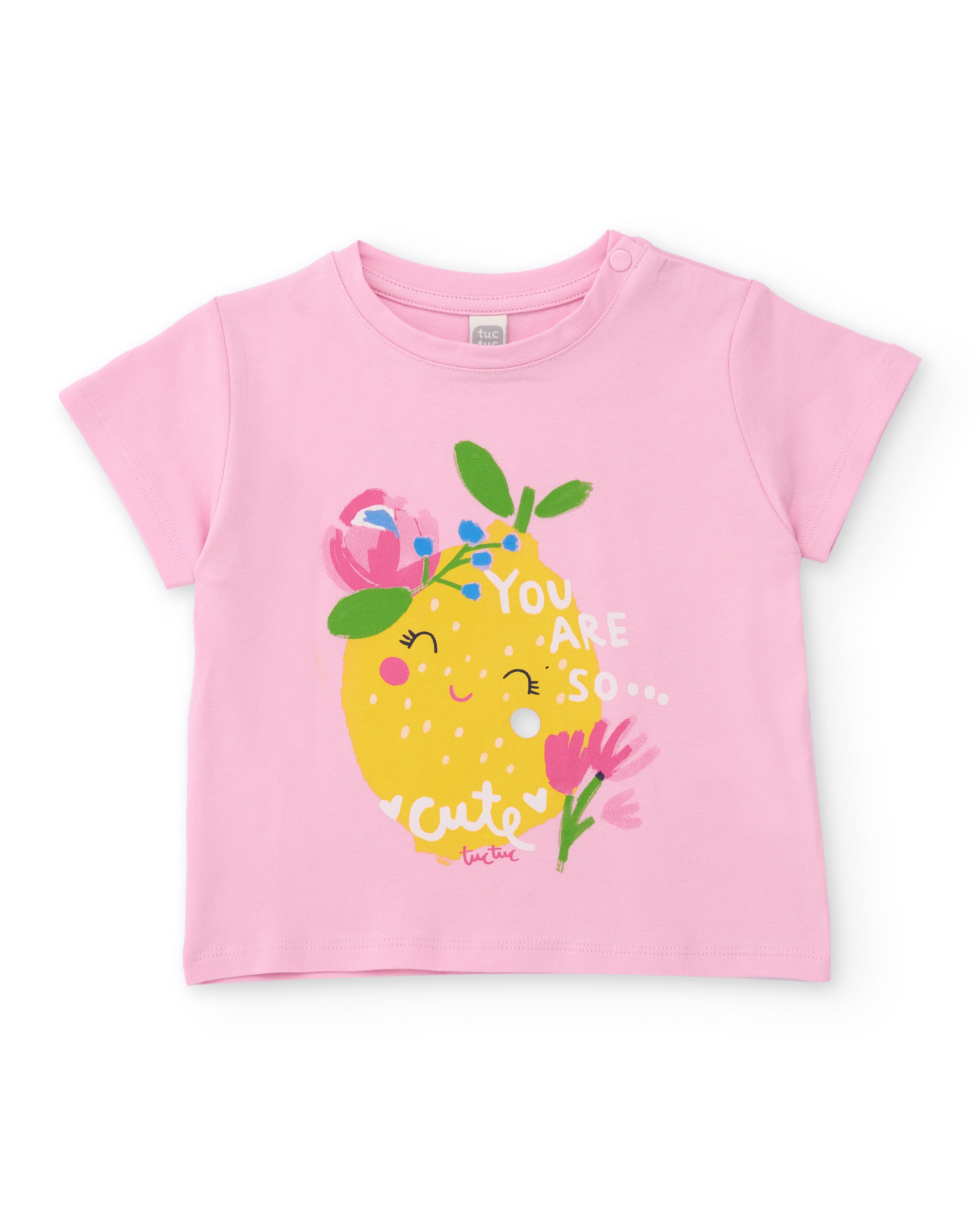 TucTuc Completi Bambina Maglia Rosa Fiori Cotone