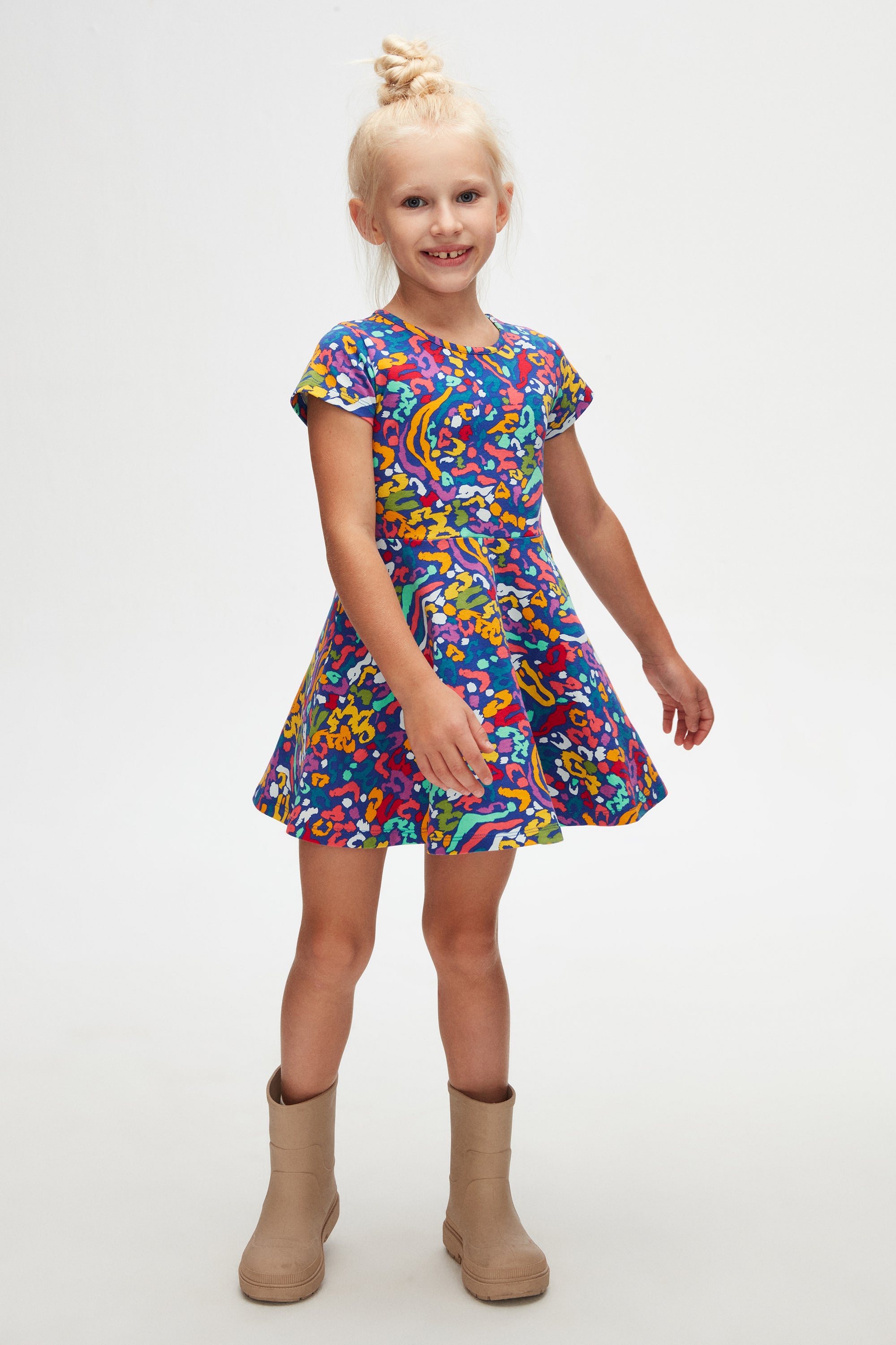 Lovetti Mini Fili Colorati abito bambina cotone elasticizzato