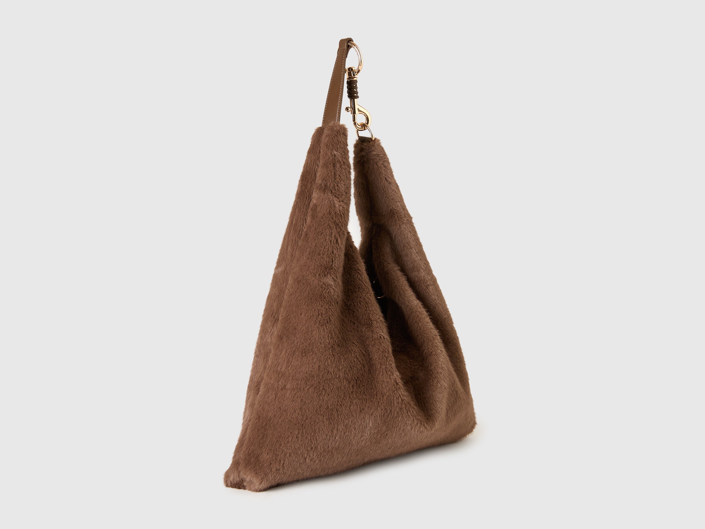 United Colors of Benetton Borsa Hobo Pelliccia Sintetica Zip