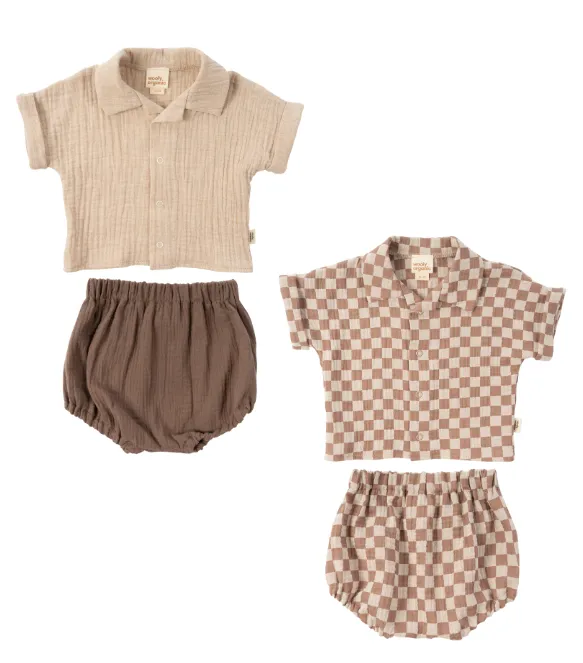 Woolly Organic Muslin Shirt Bloomers SS26 completino mussola bio